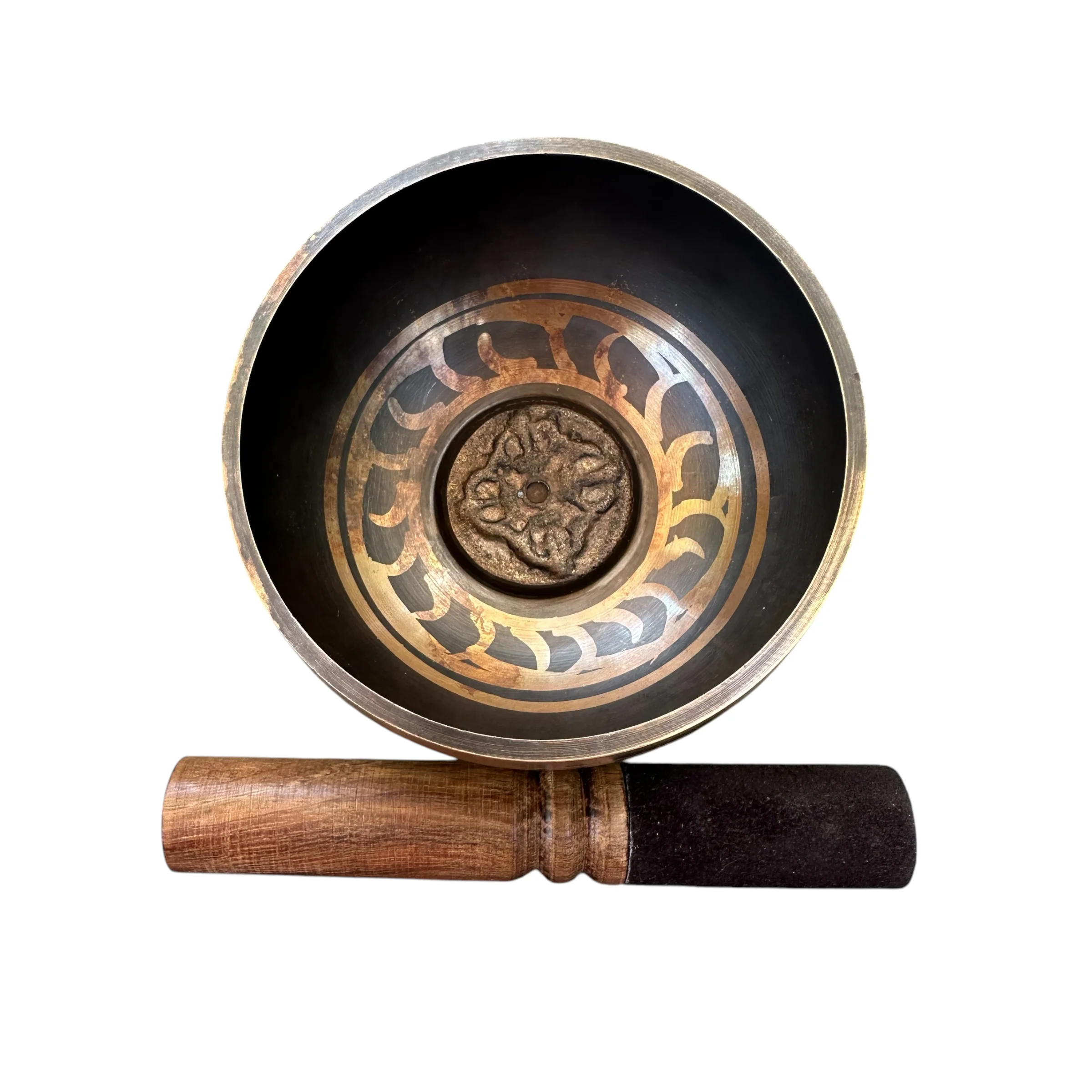 tibetan-singing-bowl-set-handcrafted-bronze-sound-bowl-with-wooden-mallet-silk-cushion-meditation-sound-healing-tool - Image 4