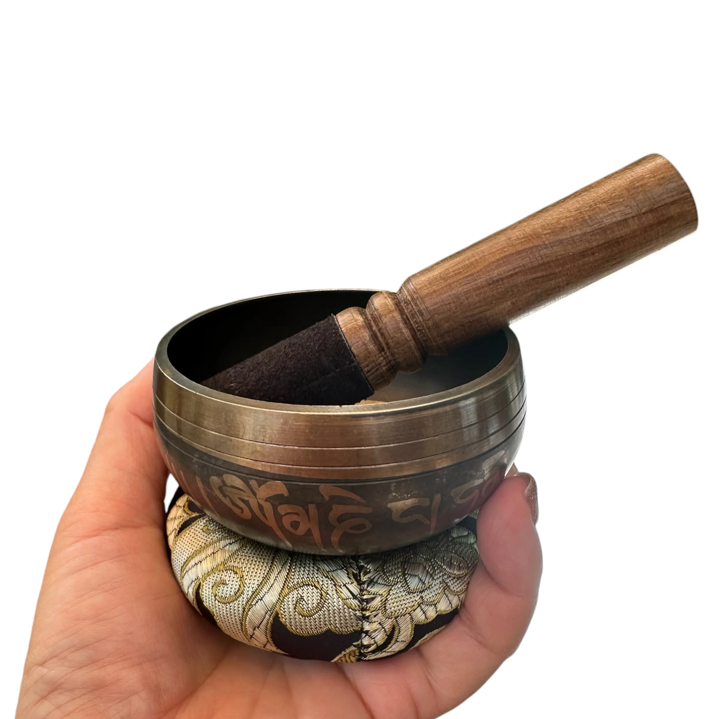 tibetan-singing-bowl-set-handcrafted-bronze-sound-bowl-with-wooden-mallet-silk-cushion-meditation-sound-healing-tool - Image 8