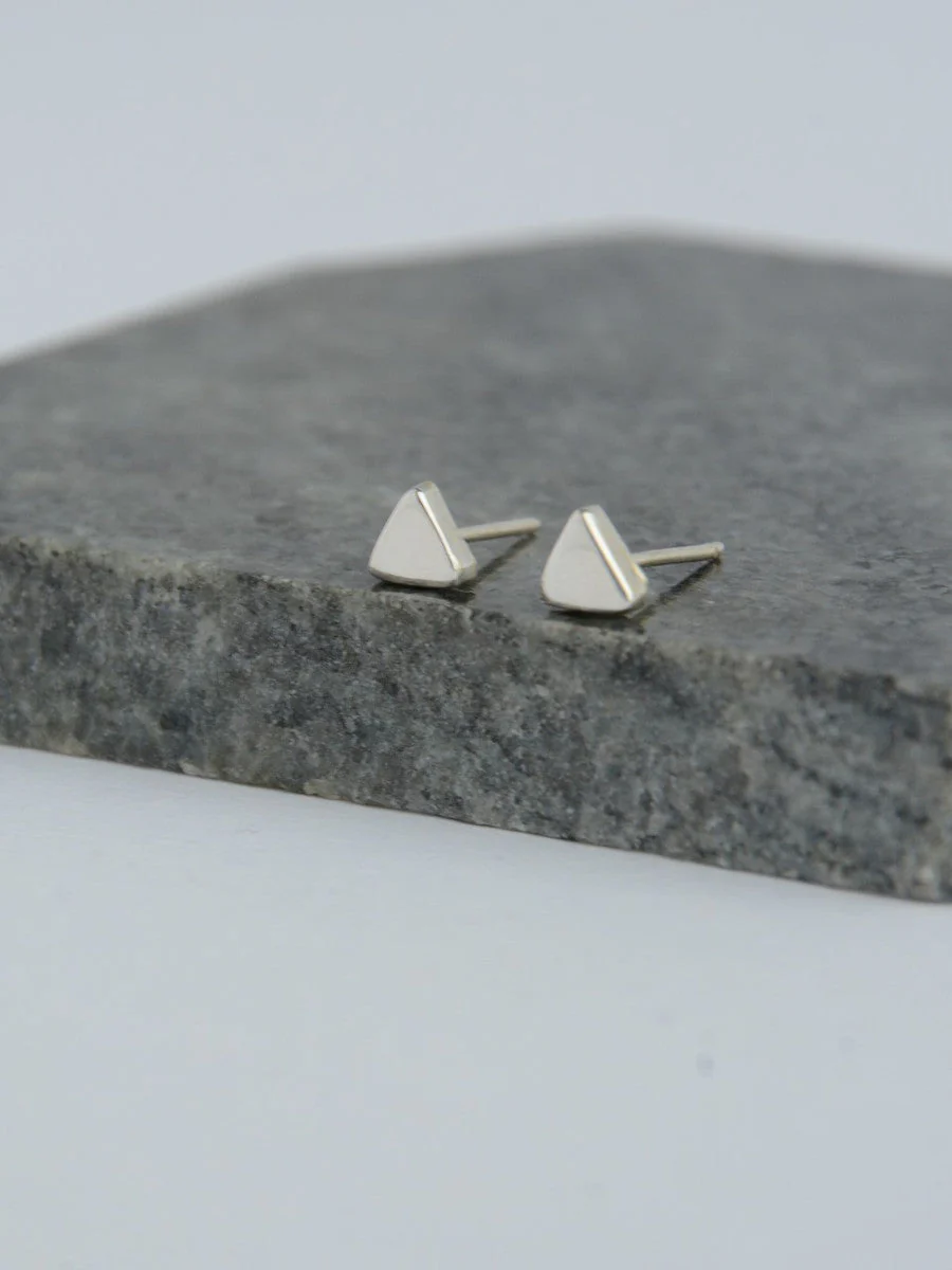 Tiny Triangle Sterling Studs - Image 3