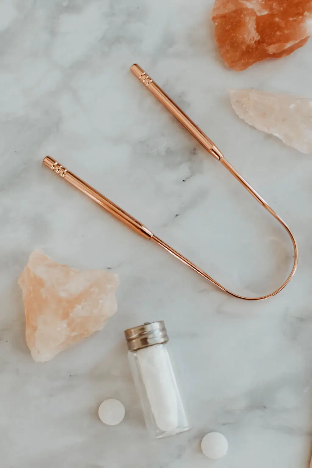 Stainless Steel Tongue Scraper | Plastic-Free Oral Care Tool (Silver or Rose Gold)