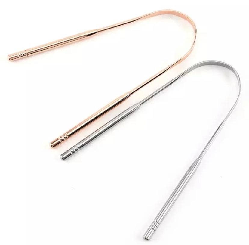 Stainless Steel Tongue Scraper | Plastic-Free Oral Care Tool (Silver or Rose Gold) - Image 2
