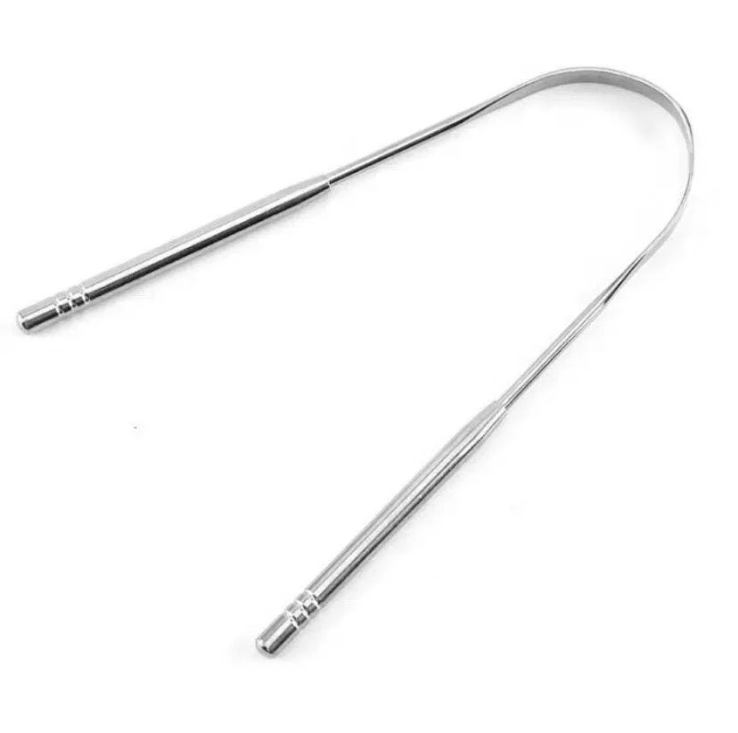 Stainless Steel Tongue Scraper | Plastic-Free Oral Care Tool (Silver or Rose Gold) - Image 3