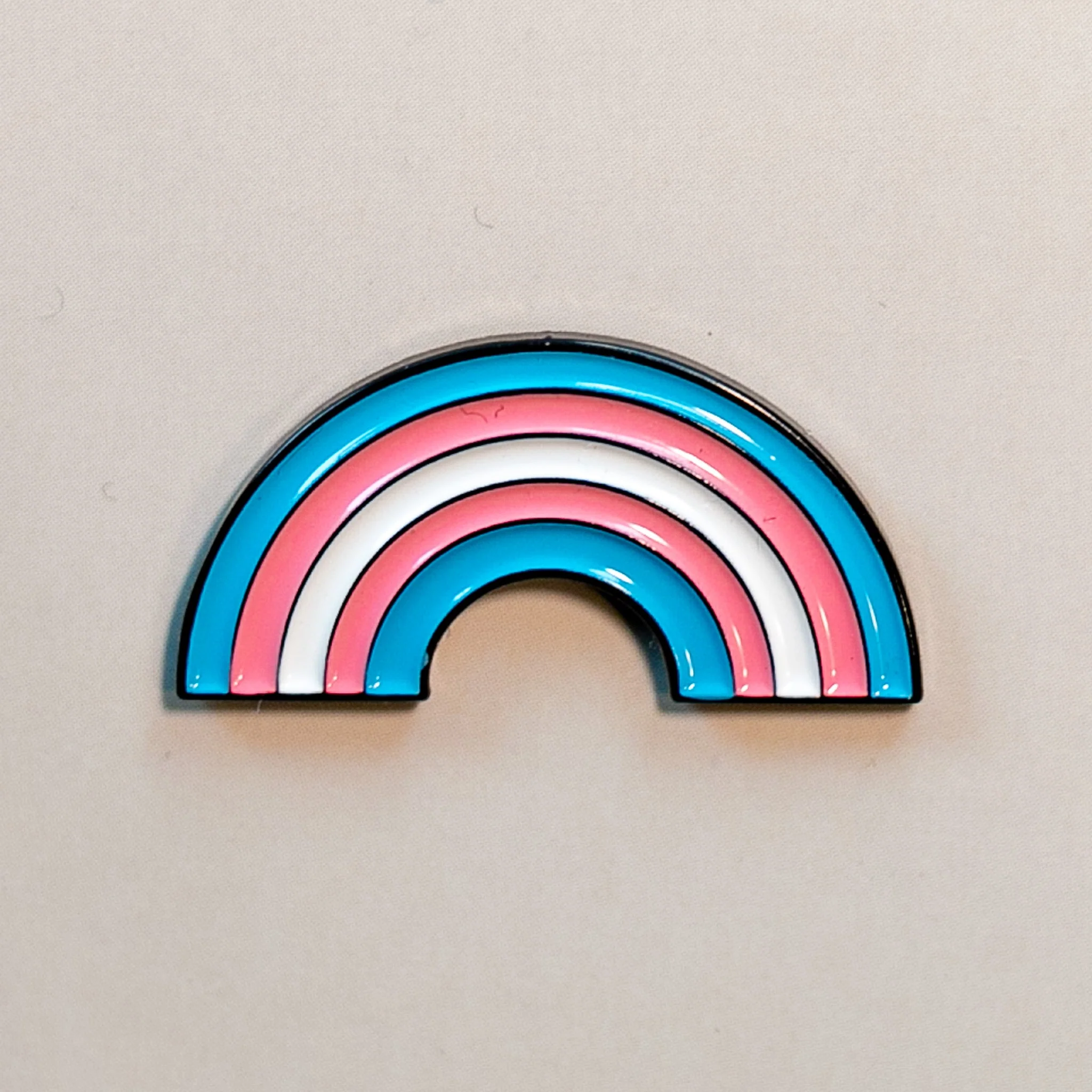 Trans Rainbow Enamel Pin - Image 2