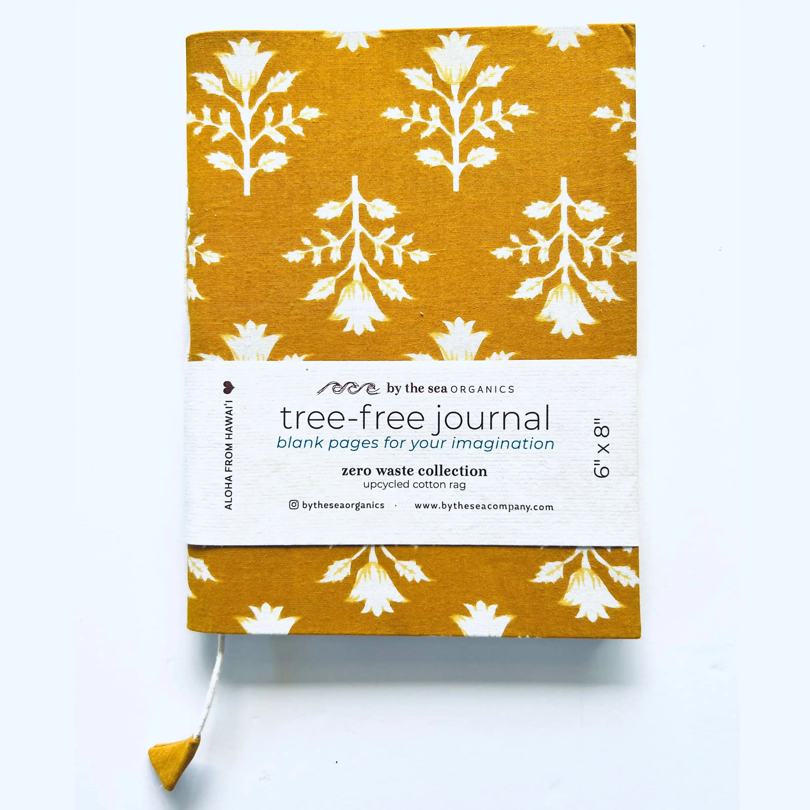 Tree Free journal with Upcycled Fabric Cover 6" x 8" - Image 6