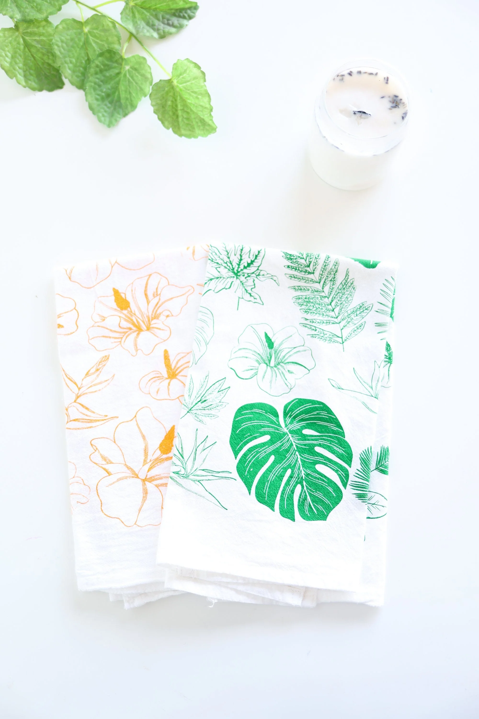 Tropical Leaves Tea Towel - Image 3
