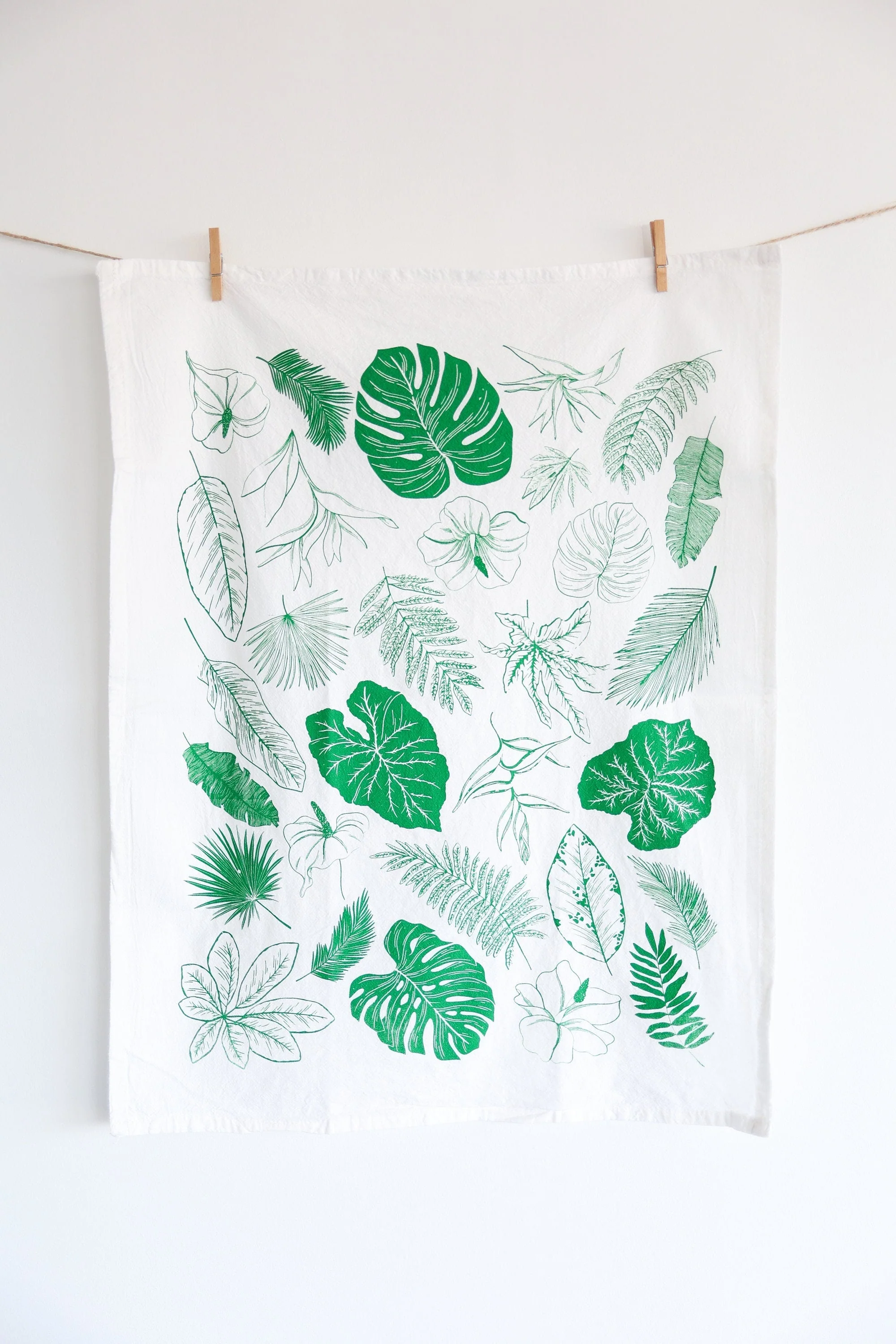 Tropical Leaves Tea Towel - Image 4
