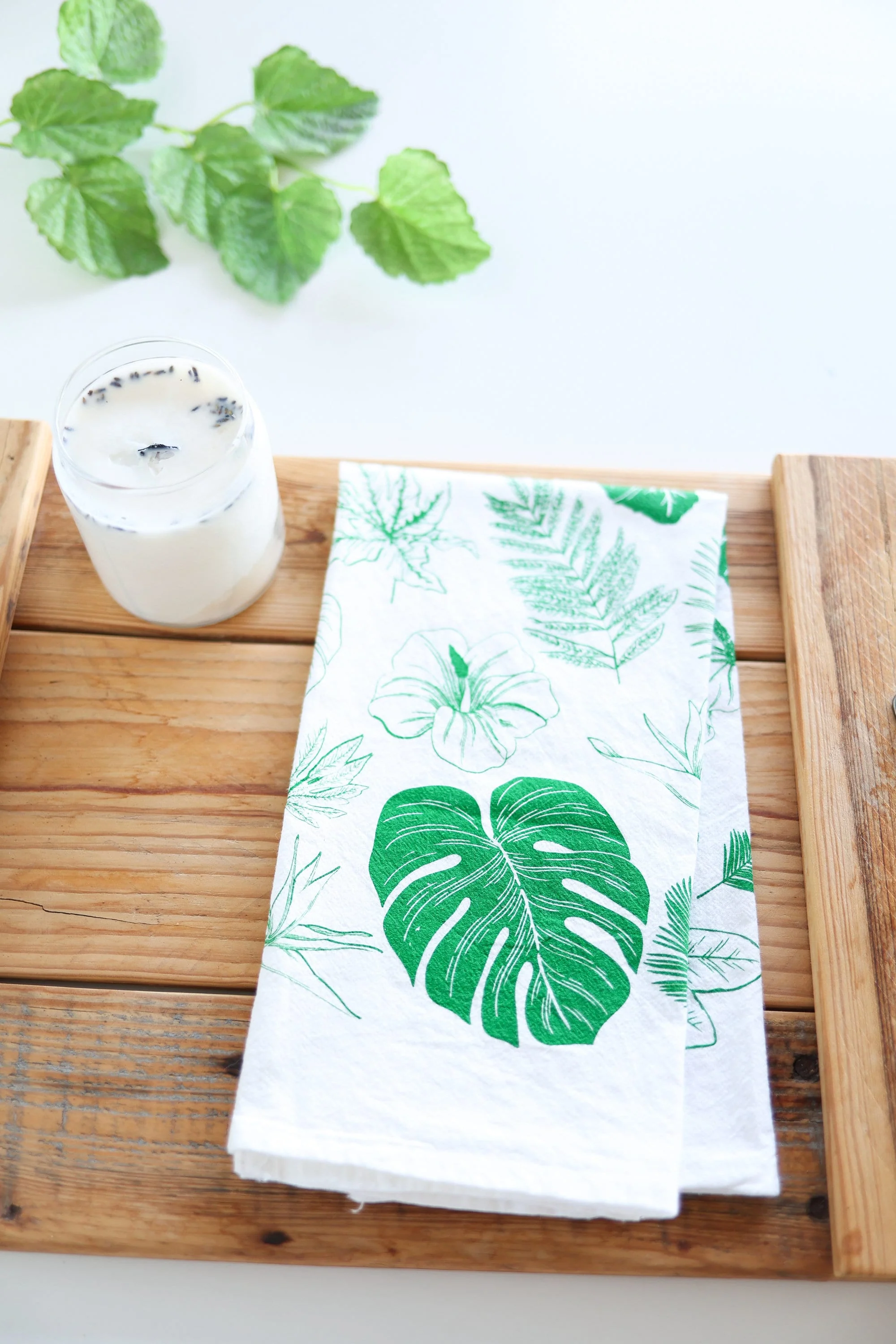 Tropical Leaves Tea Towel - Image 5