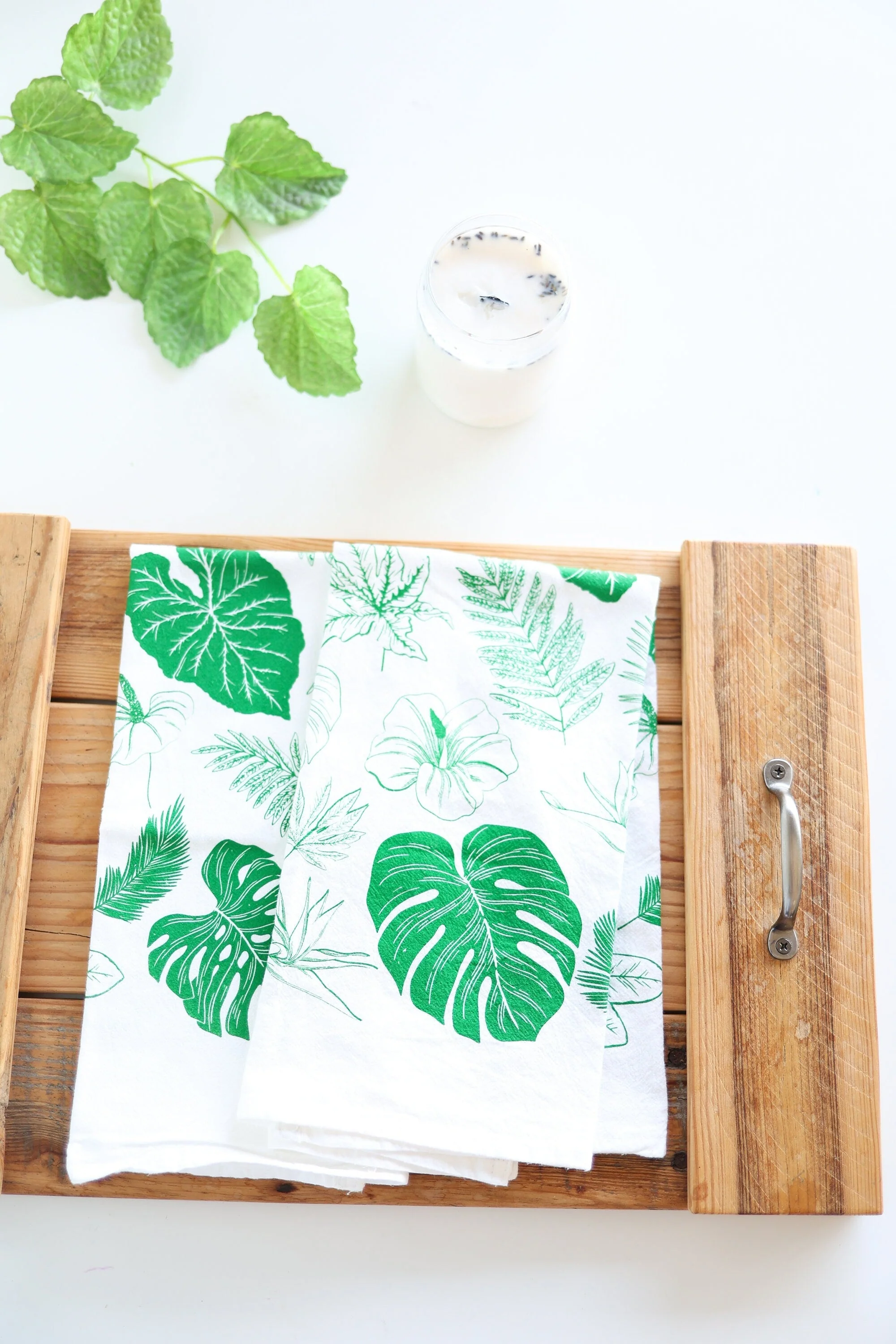 Tropical Leaves Tea Towel - Image 7