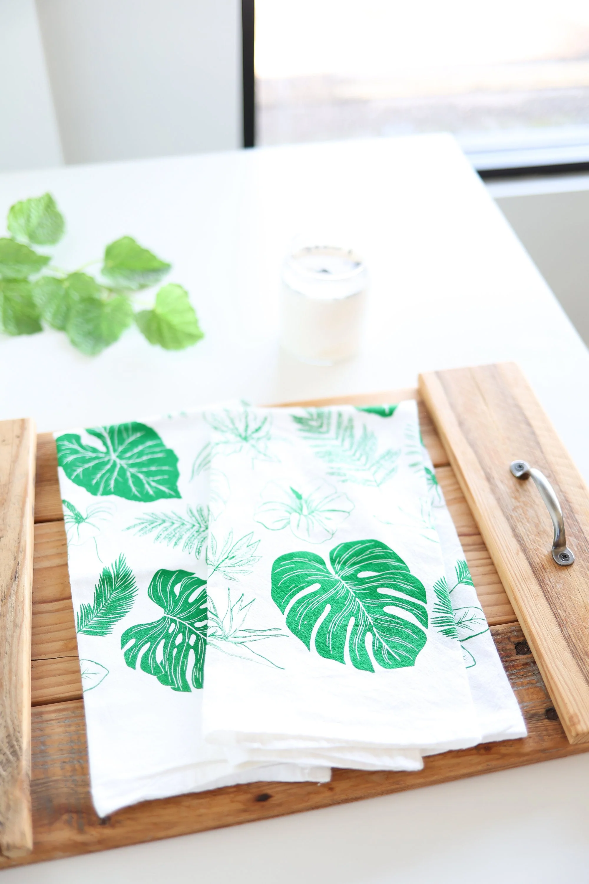 Tropical Leaves Tea Towel - Image 9