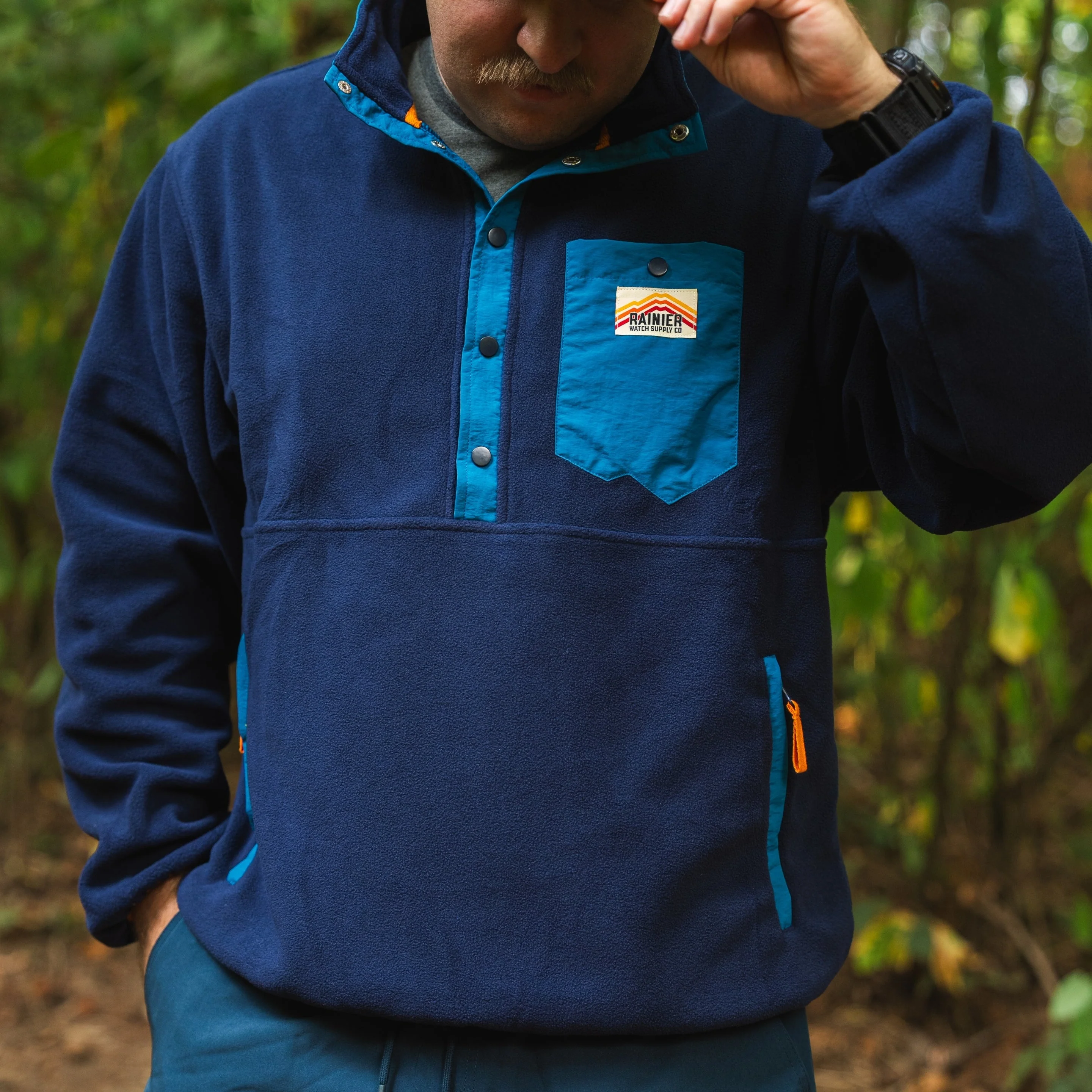 Turbo Recycled Fleece Pullover Jacket - Navy - Image 2