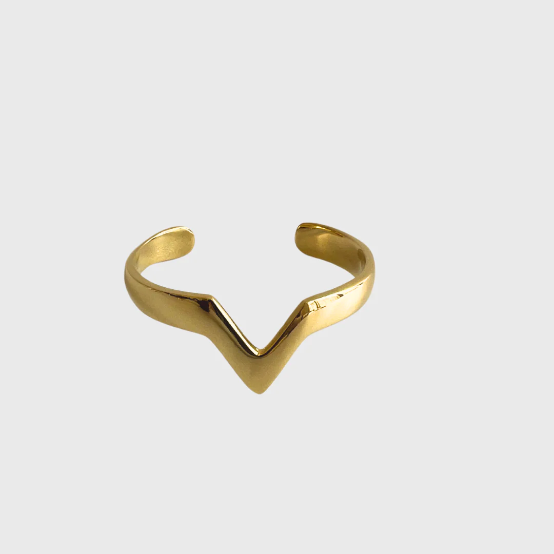 V-Shaped Brass Cuff Bracelet | Nyeupe - Image 2