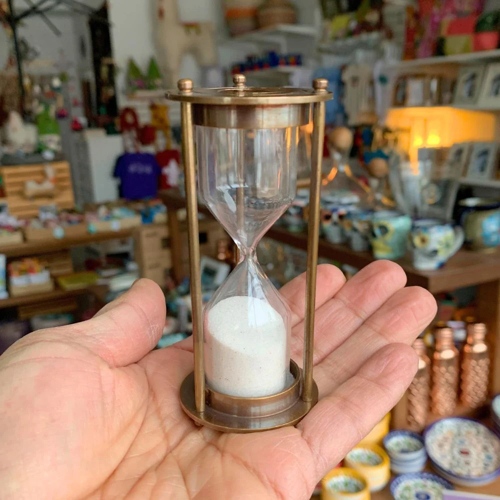 Vintage Brass 3-Minute Hourglass - Image 2