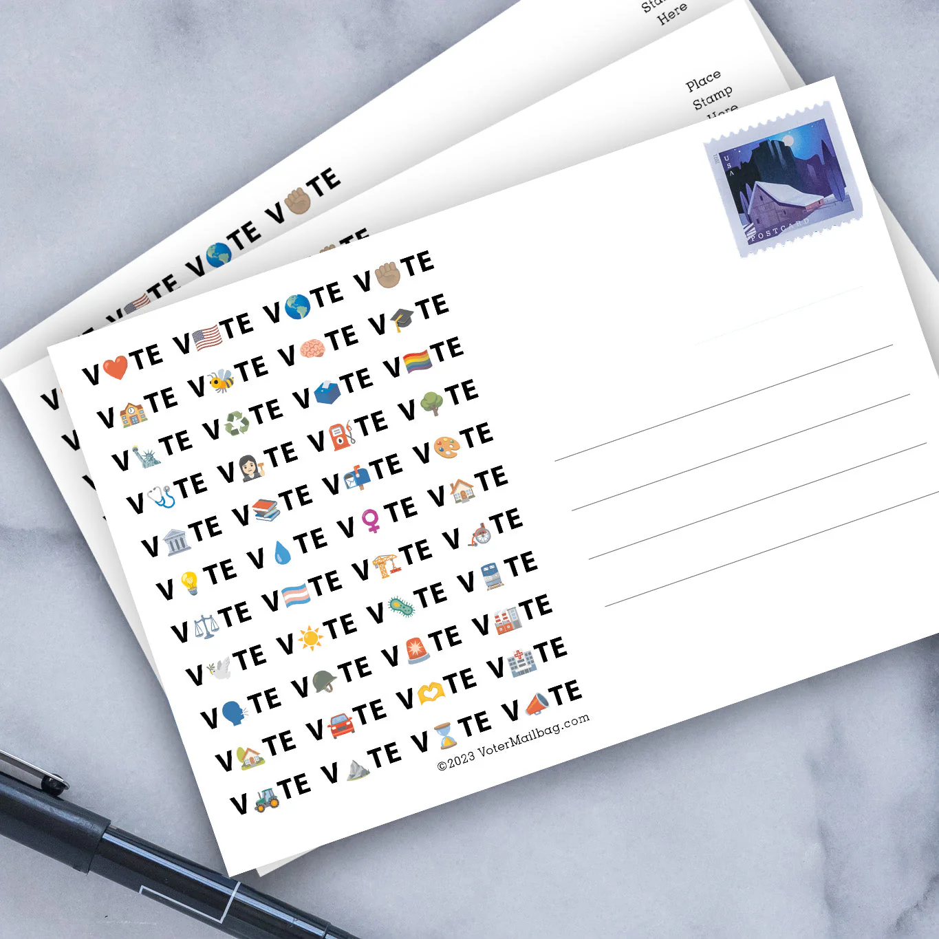 VOTE EMOJI Blank 4x6 Voter Postcards