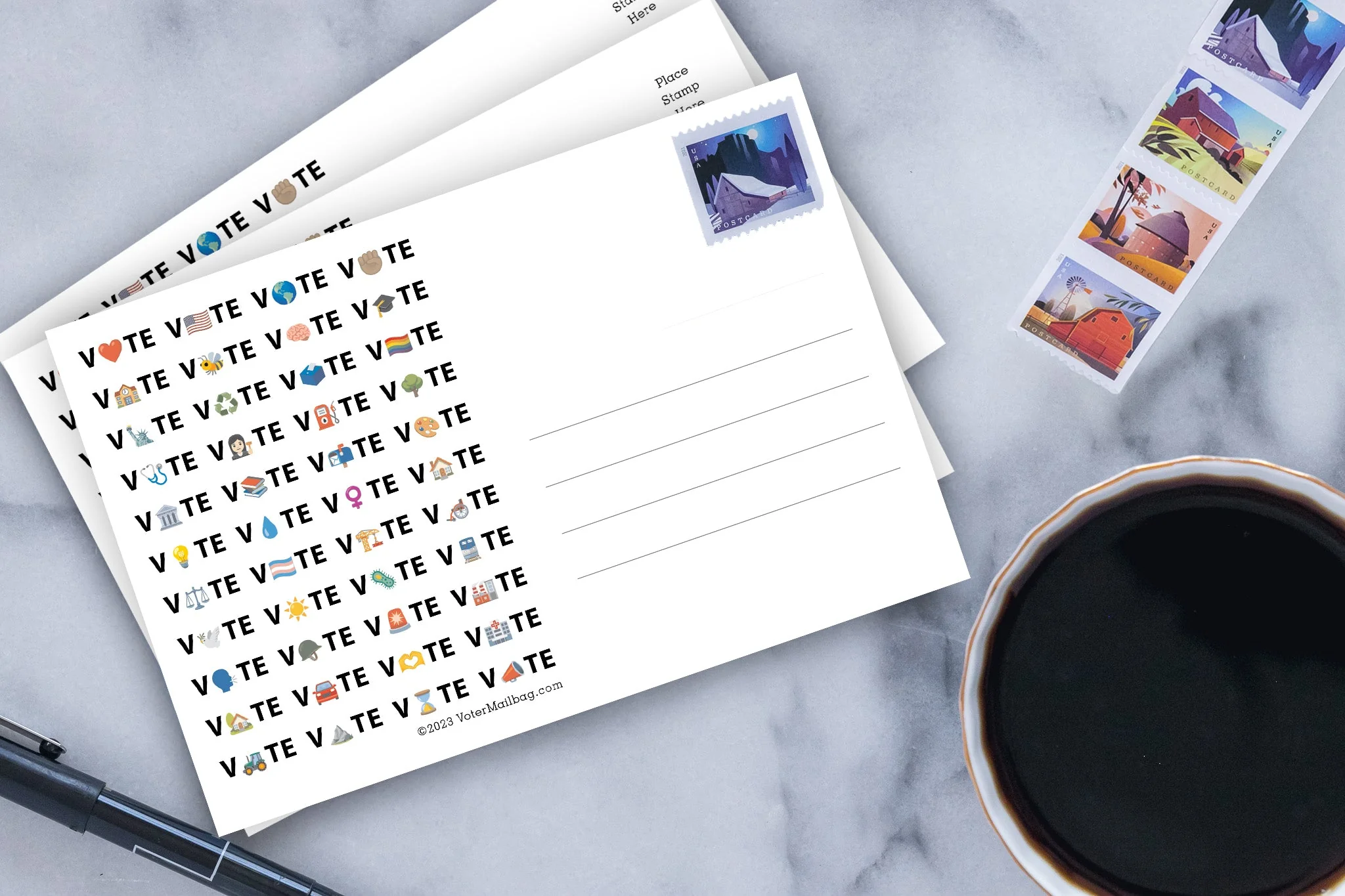 VOTE EMOJI Blank 4x6 Voter Postcards - Image 2