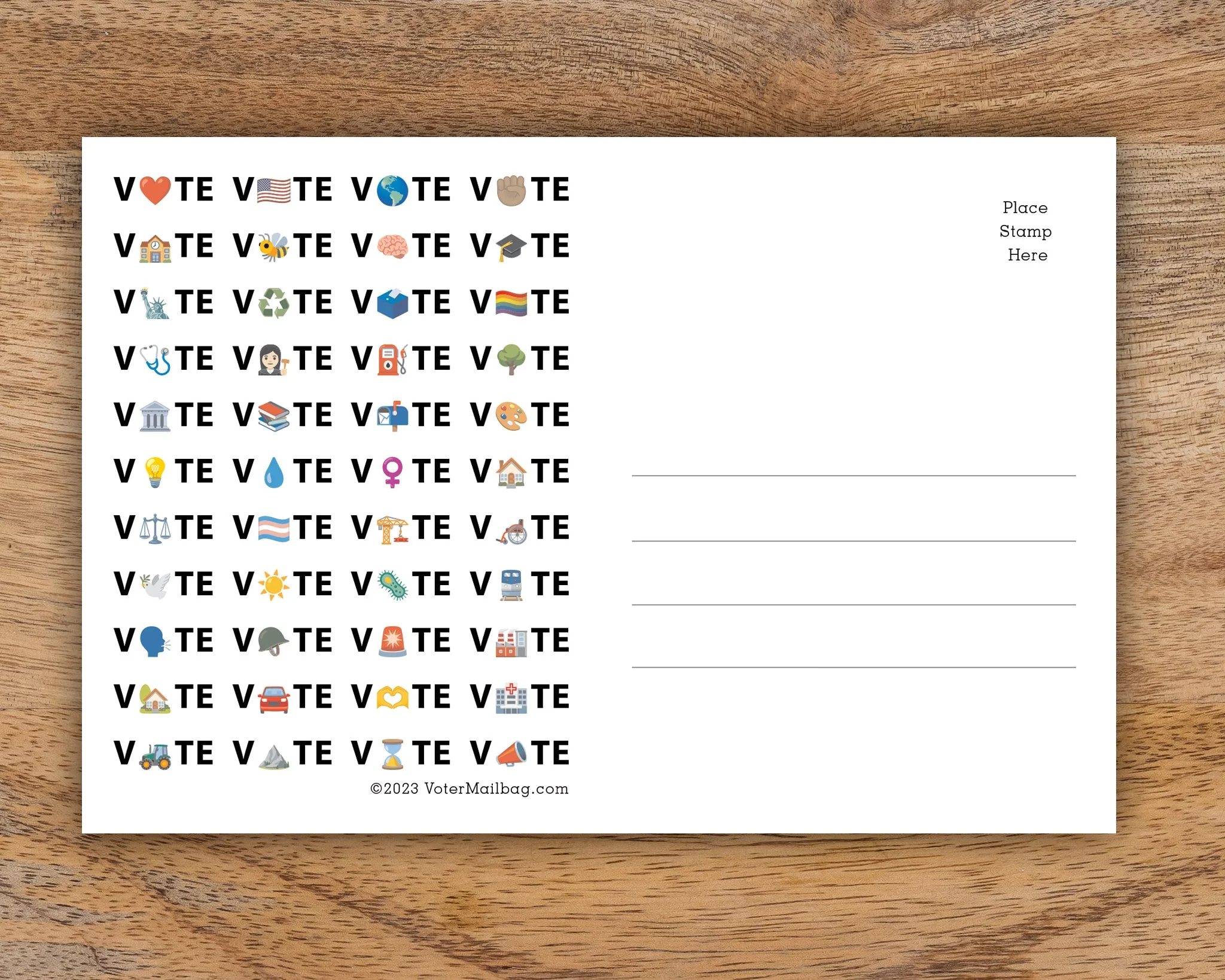 VOTE EMOJI Blank 4x6 Voter Postcards - Image 3