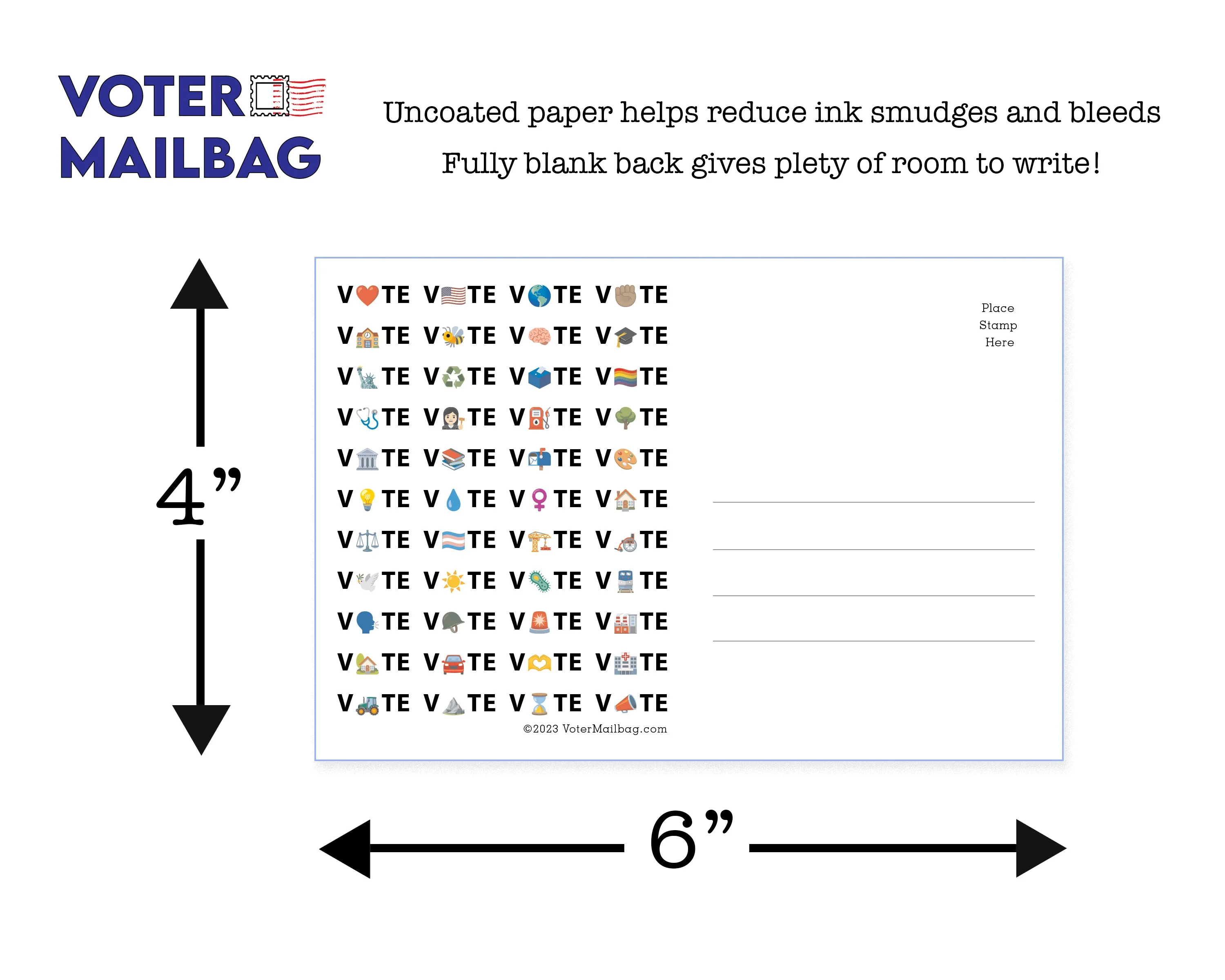VOTE EMOJI Blank 4x6 Voter Postcards - Image 5