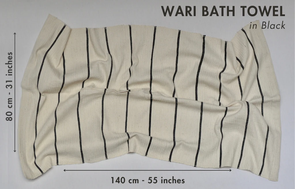 Wari Handwoven Ethiopian Cotton Waffle Bath Towel - Image 11