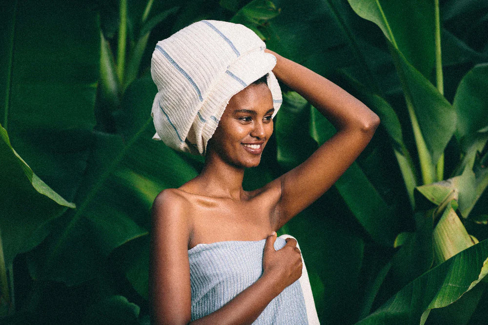 Wari Handwoven Ethiopian Cotton Waffle Bath Towel - Image 7