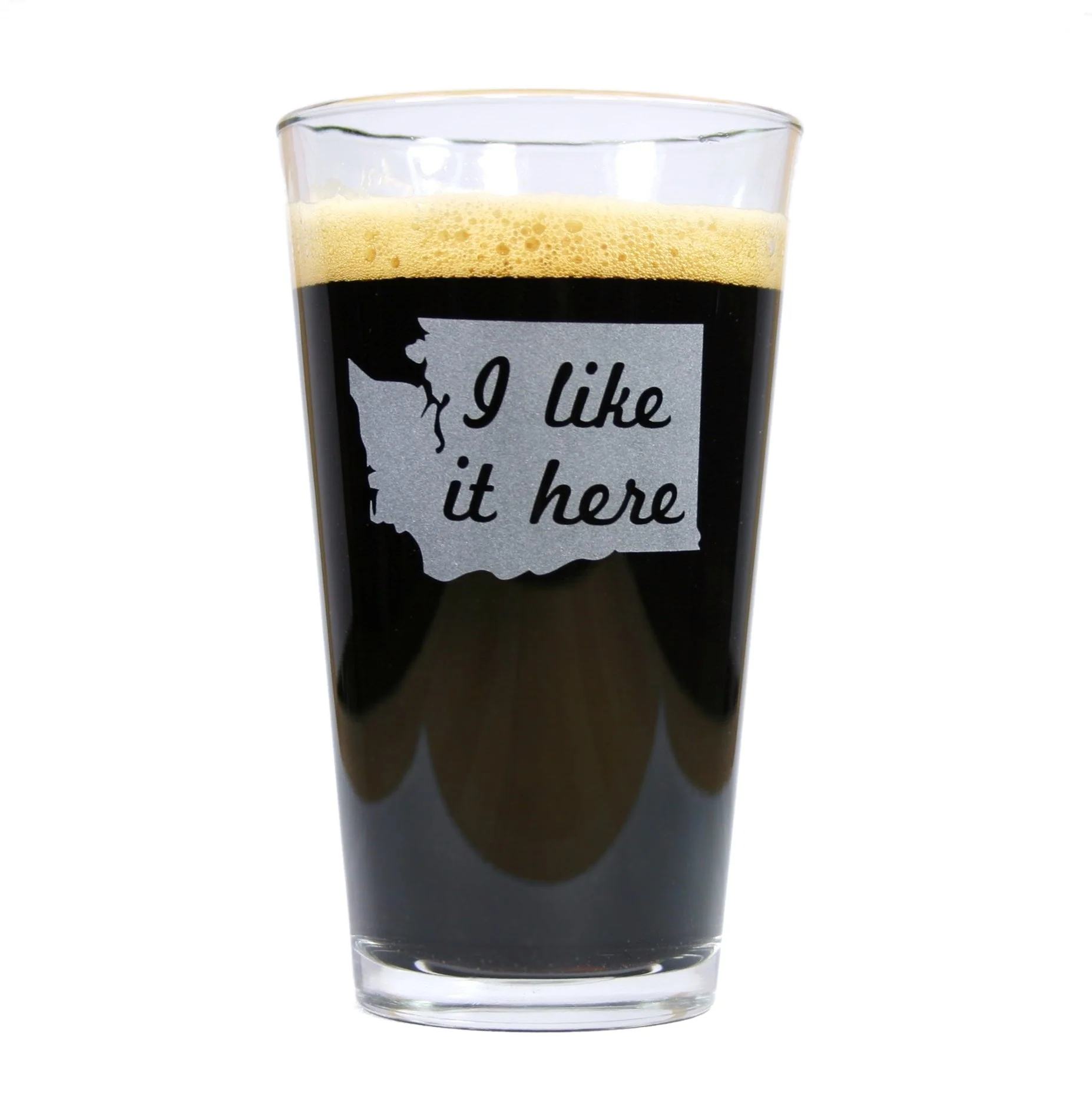 Washington State Pint Glass - I Like It Here - Image 2