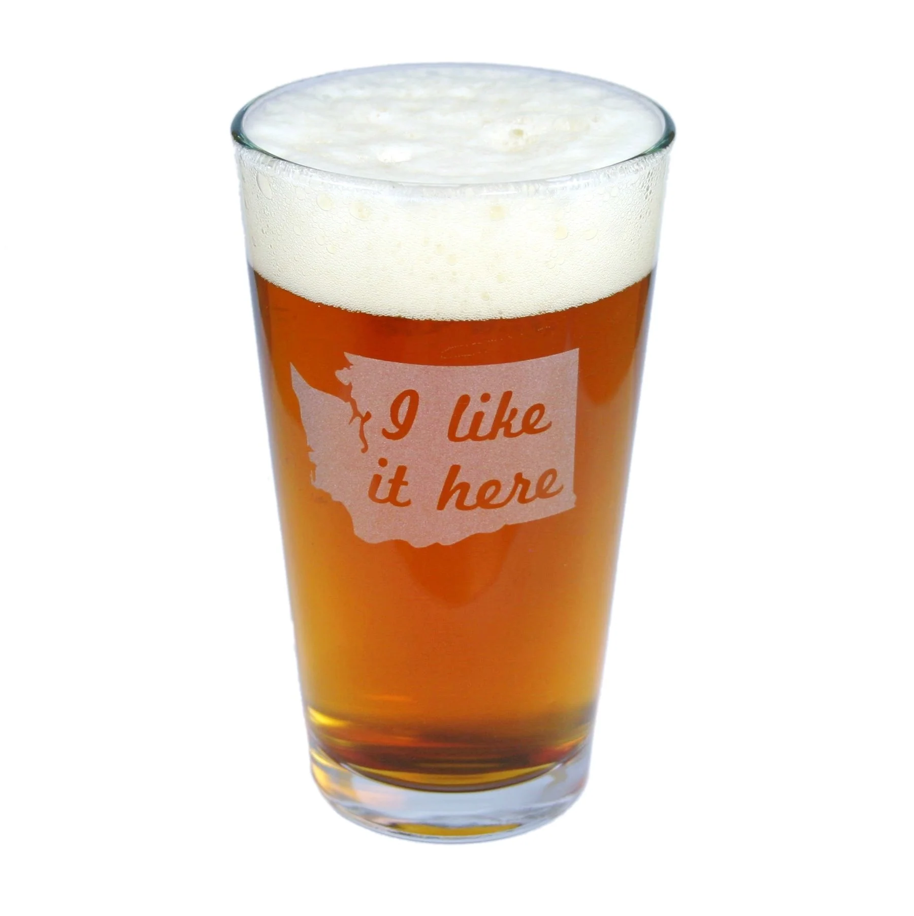 Washington State Pint Glass - I Like It Here - Image 3
