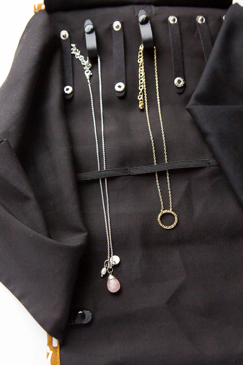 Wayfarer Jewelry Roll - Geometric Navy - Image 3
