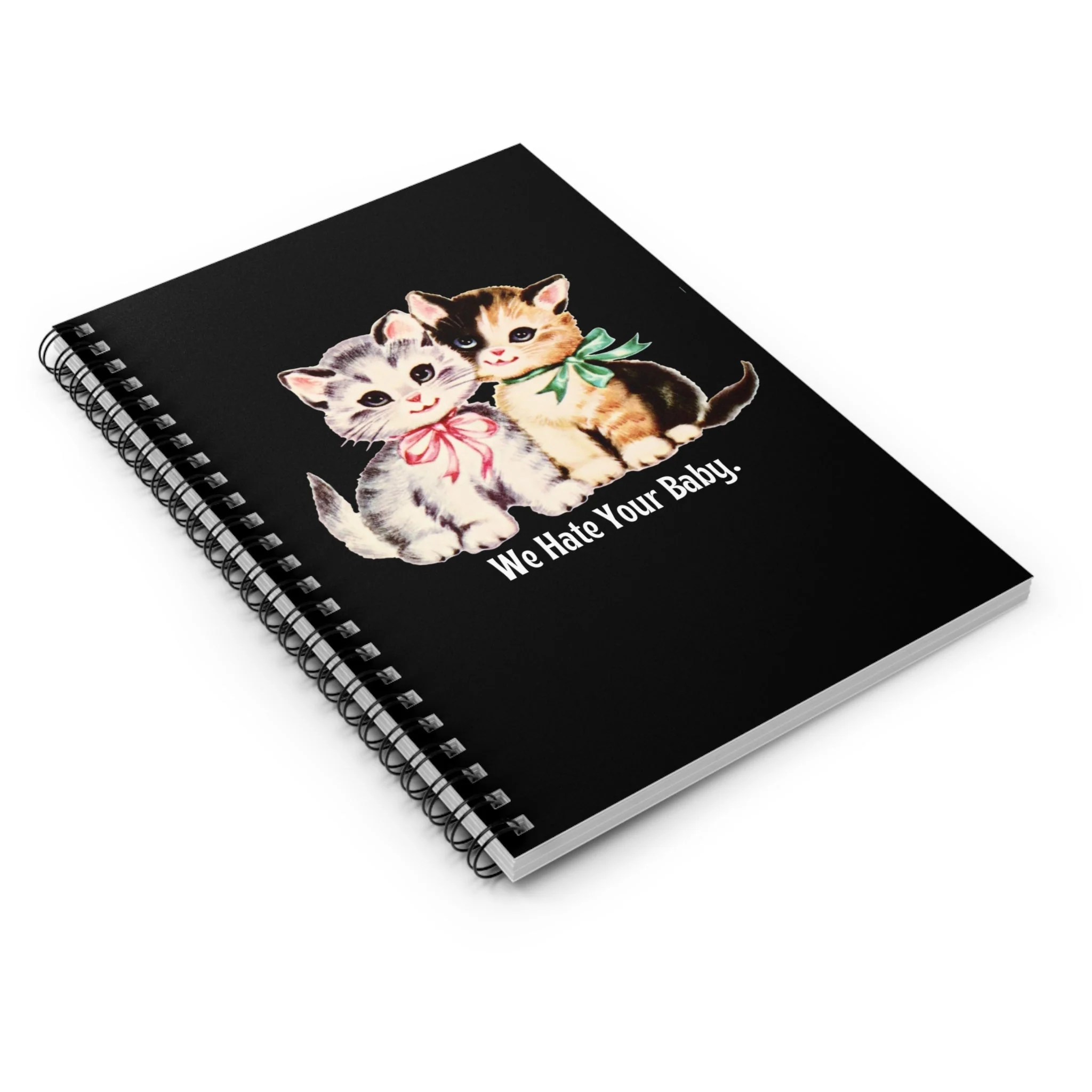 We Hate You Kitties Spiral Notebook - Ruled Line - Image 3