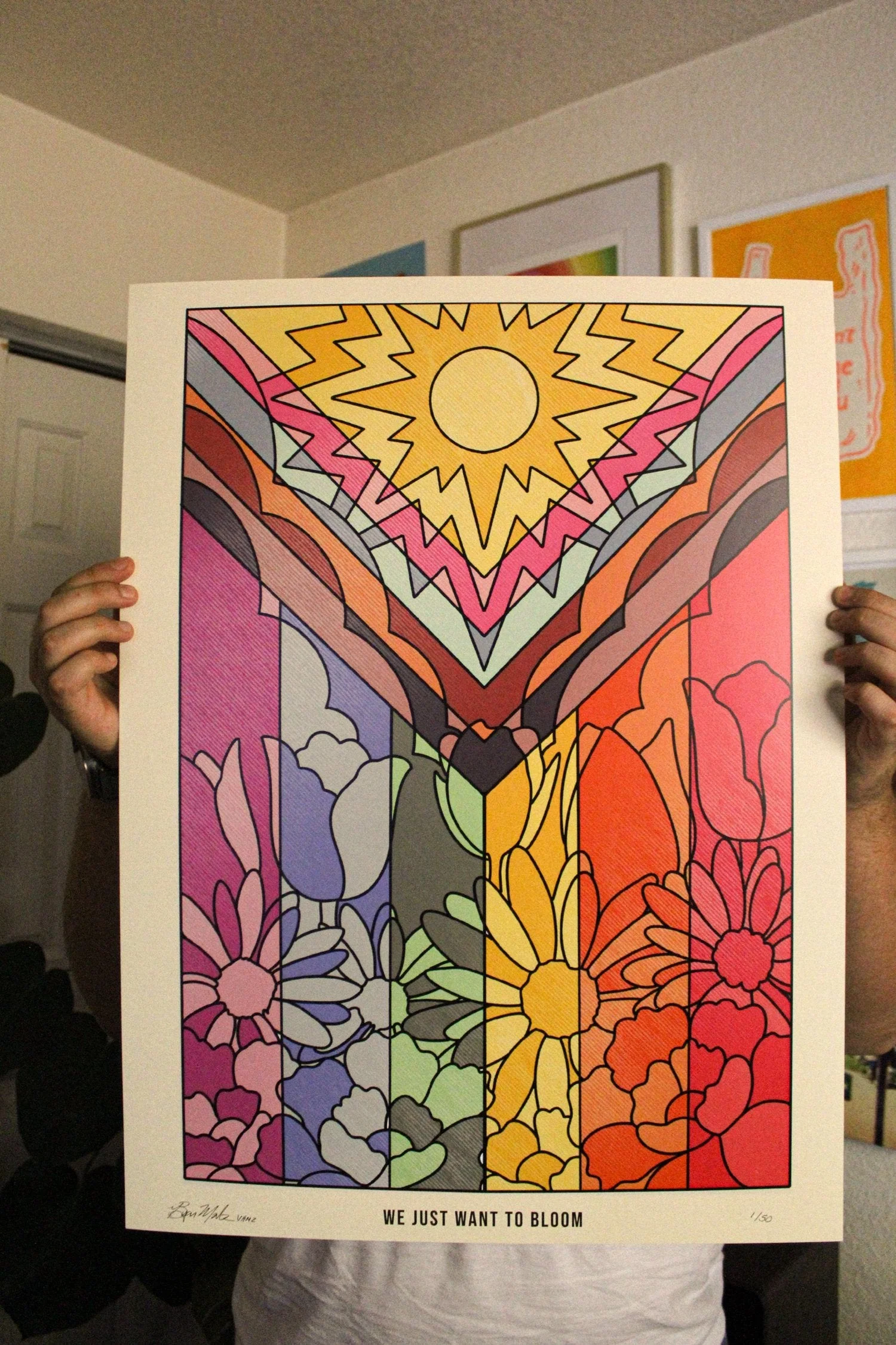 We Just Want To Bloom Pride Flag Print - Image 2
