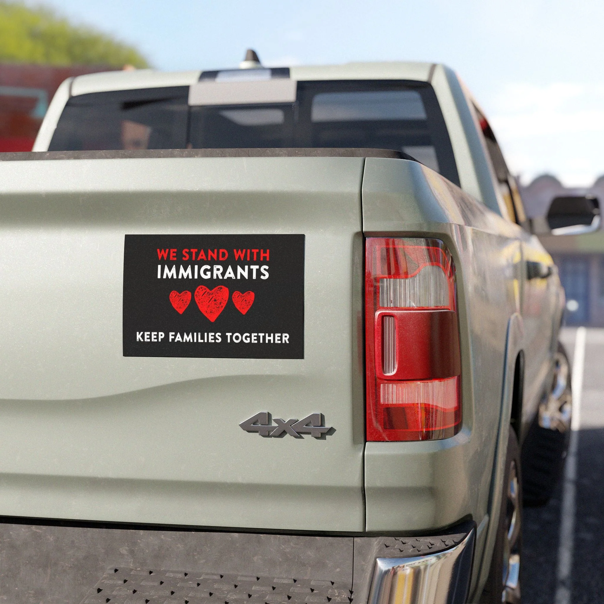 We Stand with Immigrants Heart - Car Magnet - Image 2