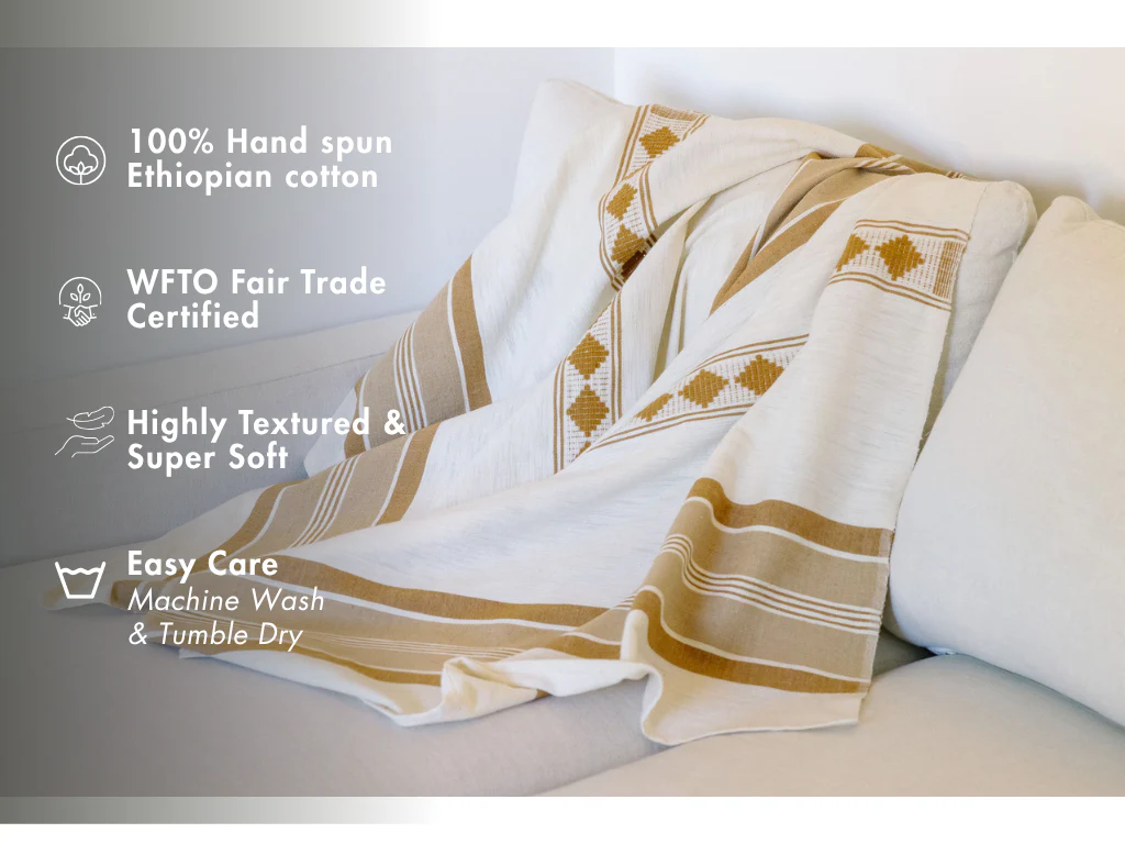 Weyra Handwoven Ethiopian Cotton Beach Towel - Image 2