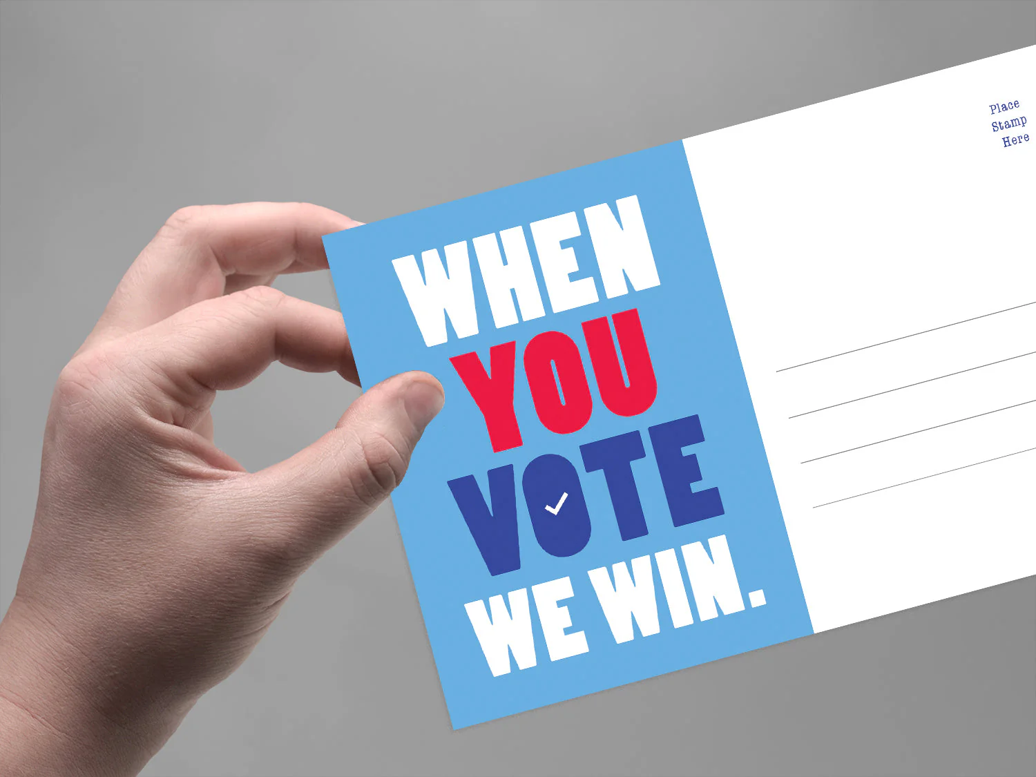When You Vote We Win Blank 4x6 Voter Postcards - Image 3