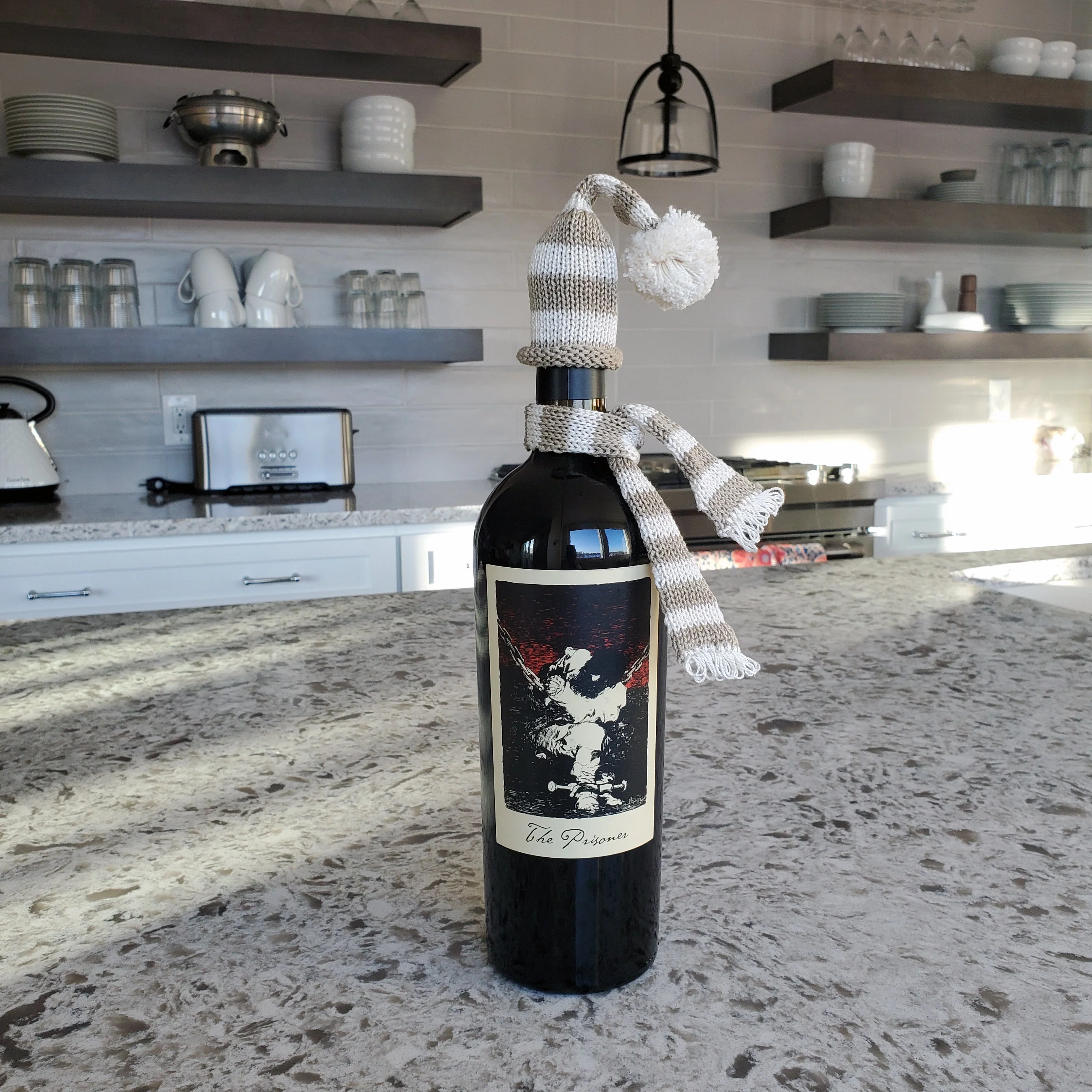 Wine Bottle Topper in Ecru - Image 3