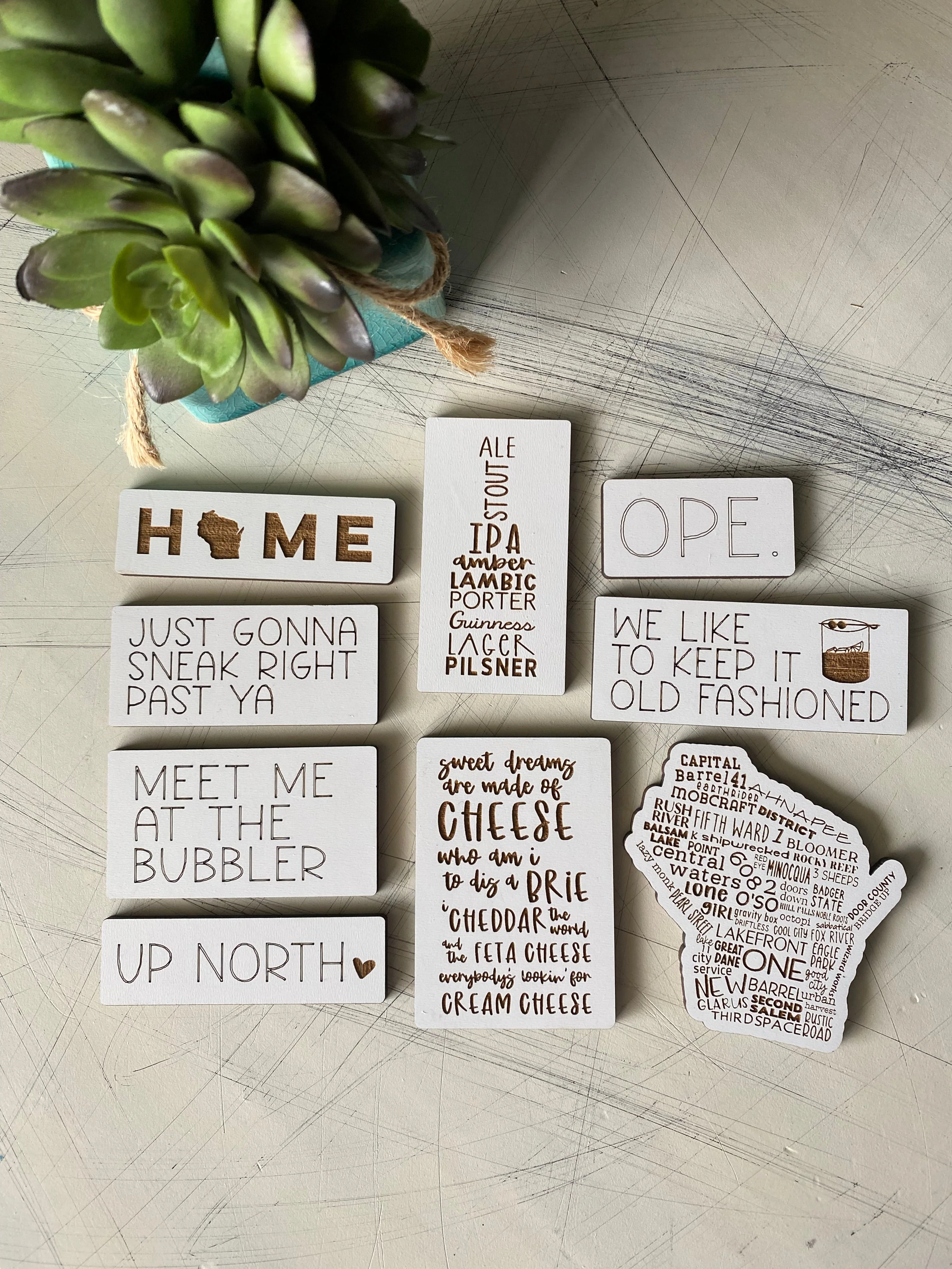 Wisconsin themed refrigerator magnet set of 9 - Image 3