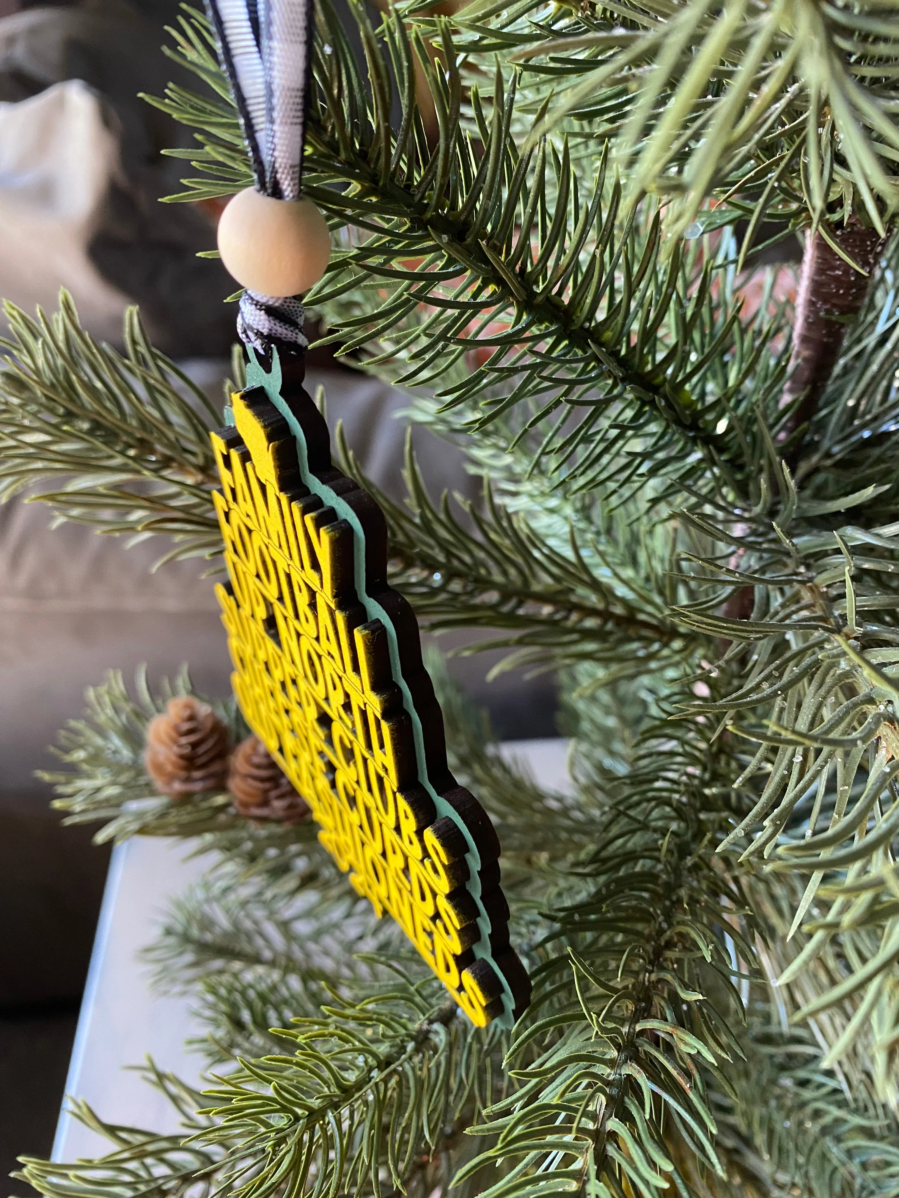 Wisconsin tree-shaped favorite things ornament - green - Image 3