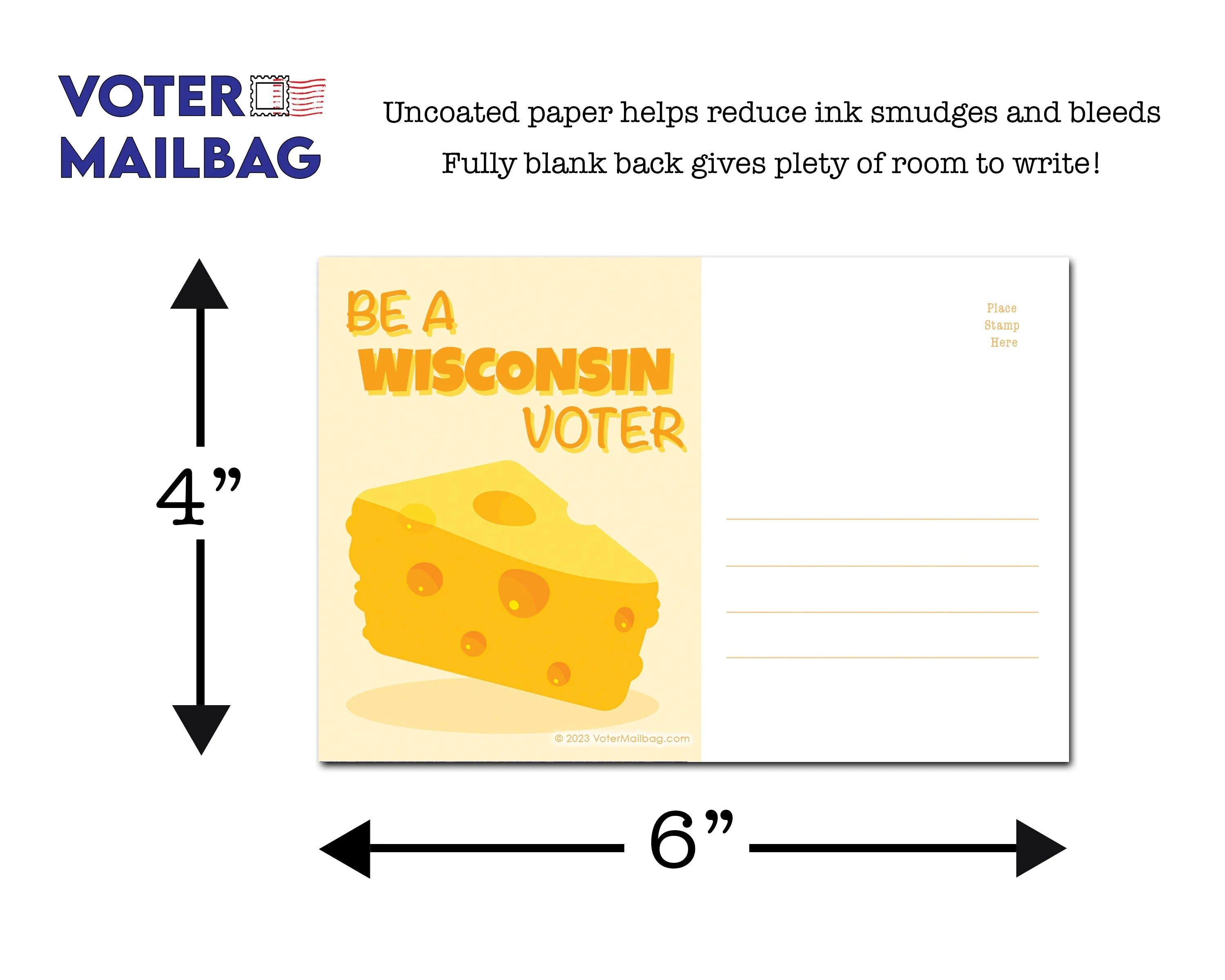Wisconsin Voter Postcards - Blank 4x6 Voter Postcards - Image 4