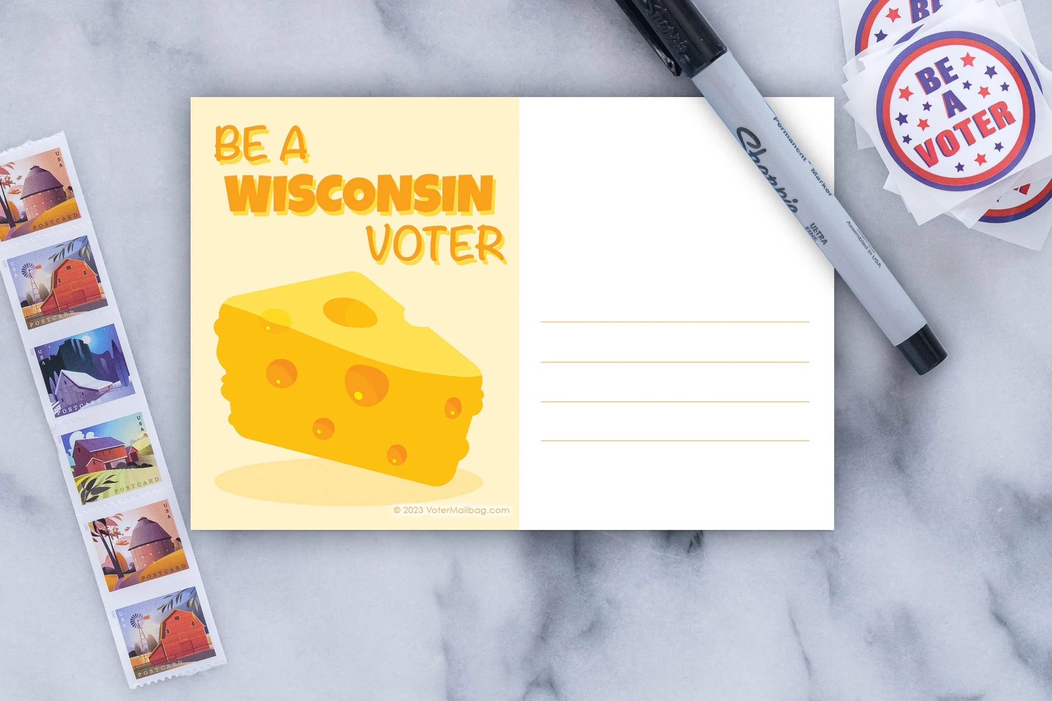 Wisconsin Voter Postcards - Blank 4x6 Voter Postcards - Image 5