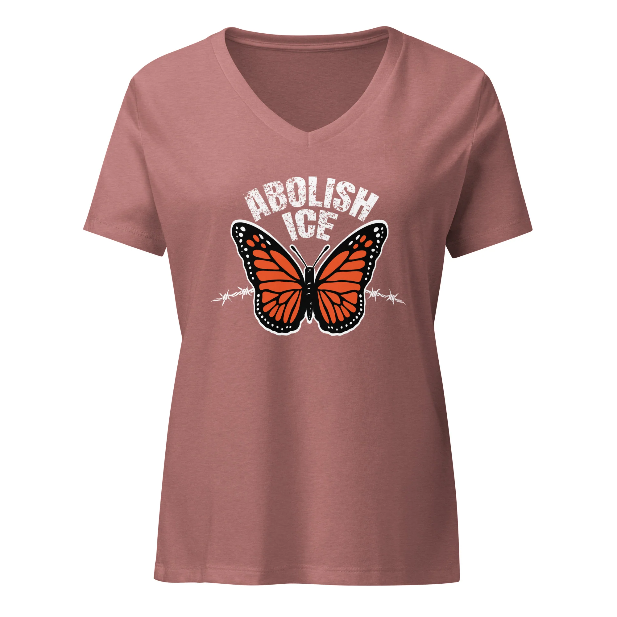 Abolish ICE Fitted V-neck T-shirt - Image 5