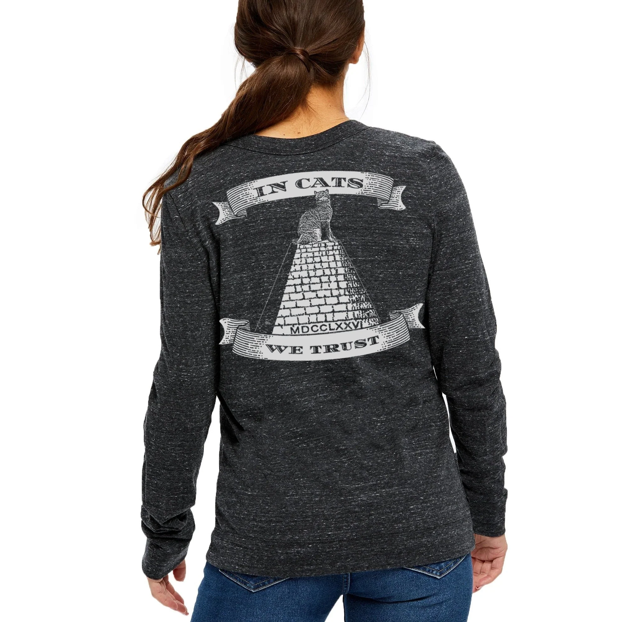 In Cats We Trust V-Neck Cardigan - Image 2