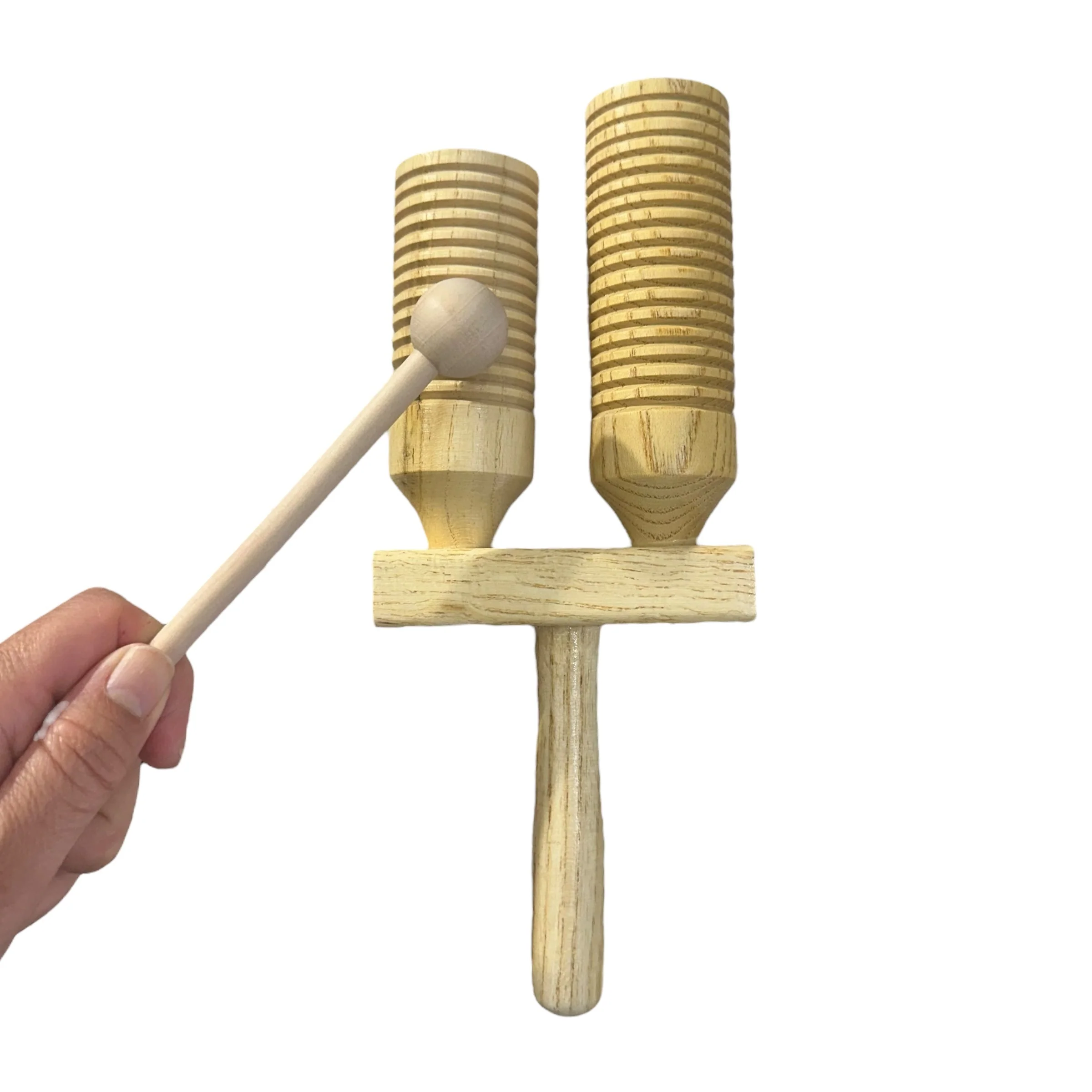 Wooden Double Guiro – Natural Wood Percussion Instrument for Music Learning - Image 3