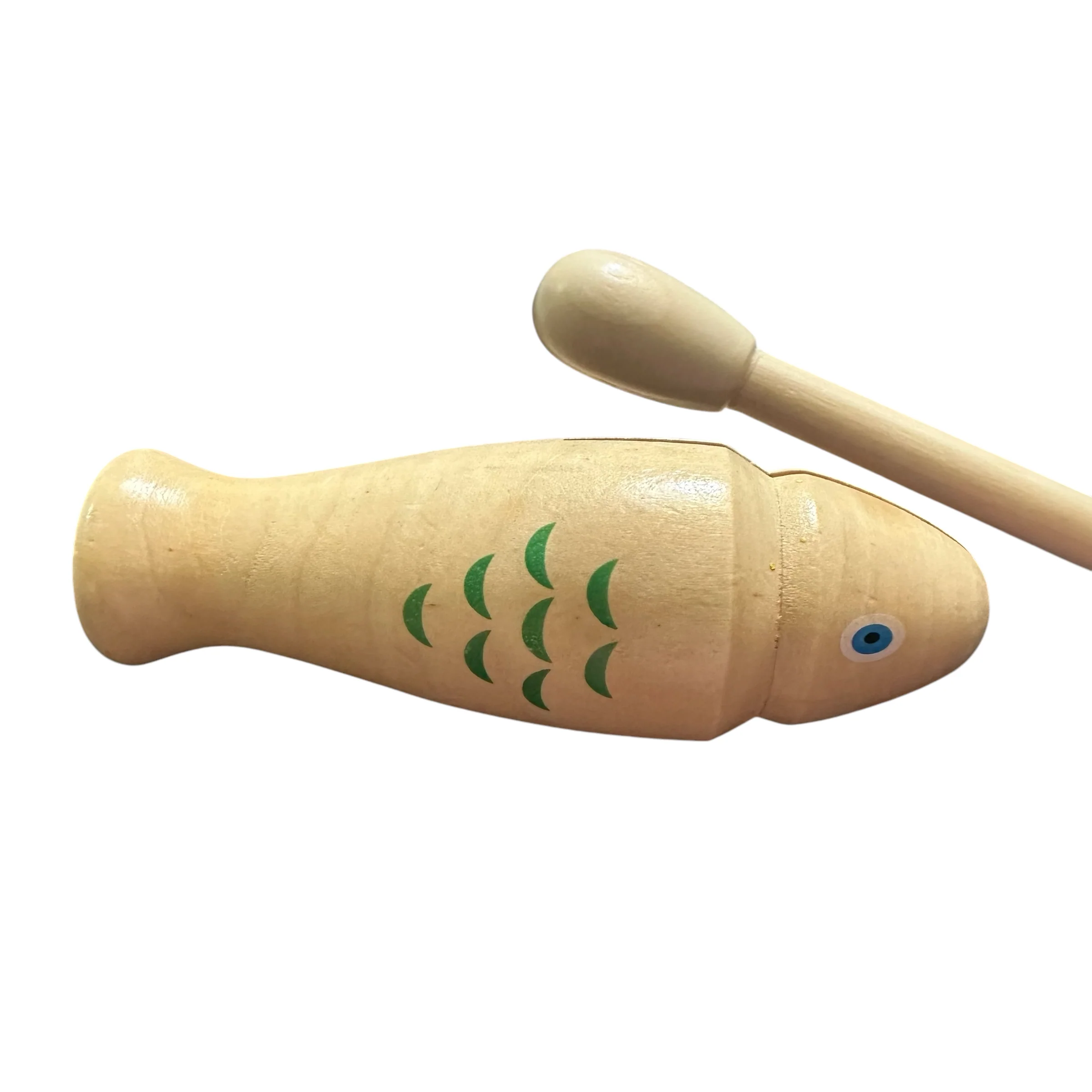 wooden-fish-guiro-hand-percussion-instrument-with-mallet - Image 3