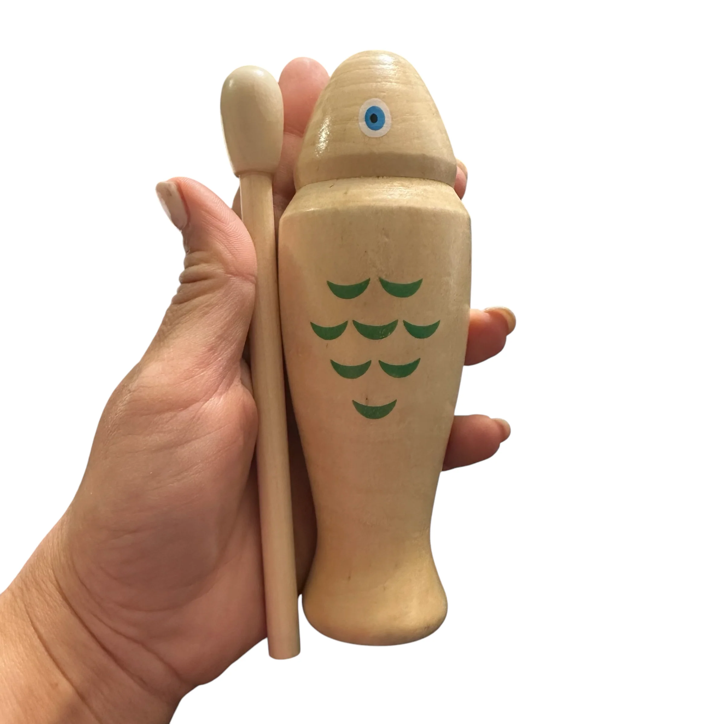 wooden-fish-guiro-hand-percussion-instrument-with-mallet - Image 4