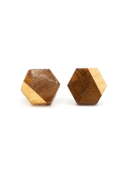 Wooden Hexagon Studs - Image 5