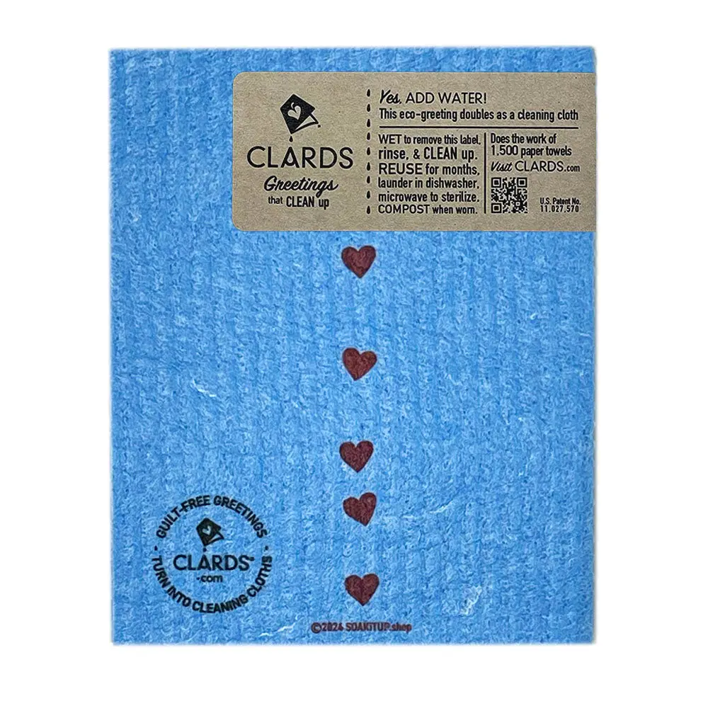 You Are Here HeartâGreeting Card Turns Into a Swedish Sponge Cloth | Soak iT Up ClardÂź - Image 2