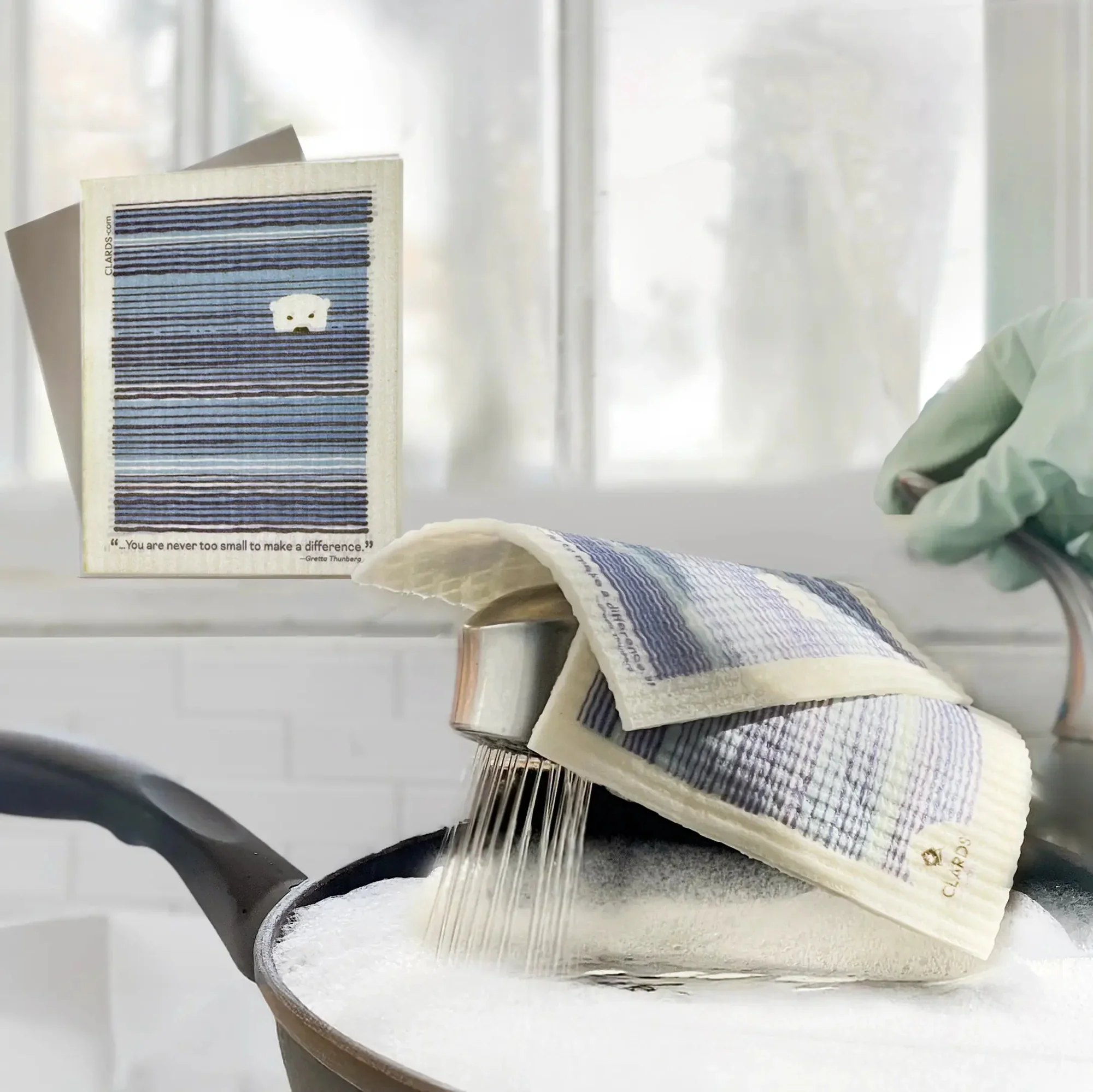 You Are Never Too Small to Make a Difference – Greeting Turns Into a Swedish Sponge Cloth | Soak iT Up Clard® - Image 2