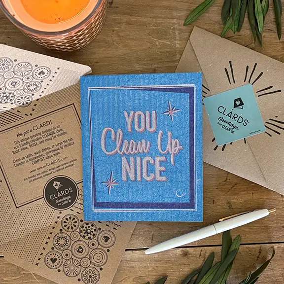 You Clean Up Nice –Greeting Card Turns Into a Swedish Sponge Cloth | Soak iT Up Clard® - Image 3