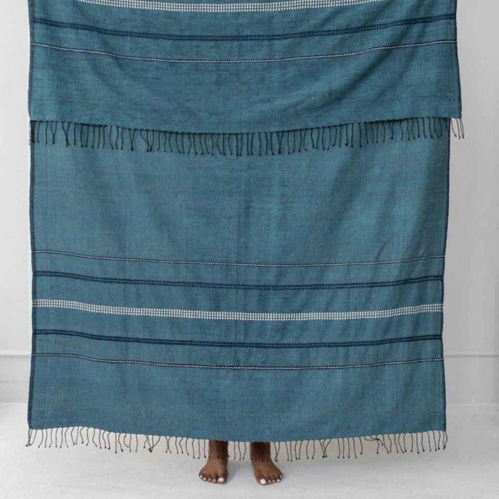 Zenach Handwoven Ethiopian Cotton Throw Blanket - Image 11