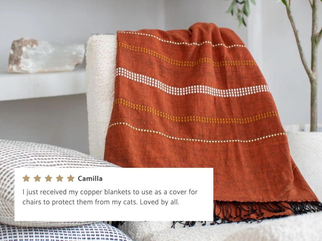 Zenach Handwoven Ethiopian Cotton Throw Blanket - Image 4