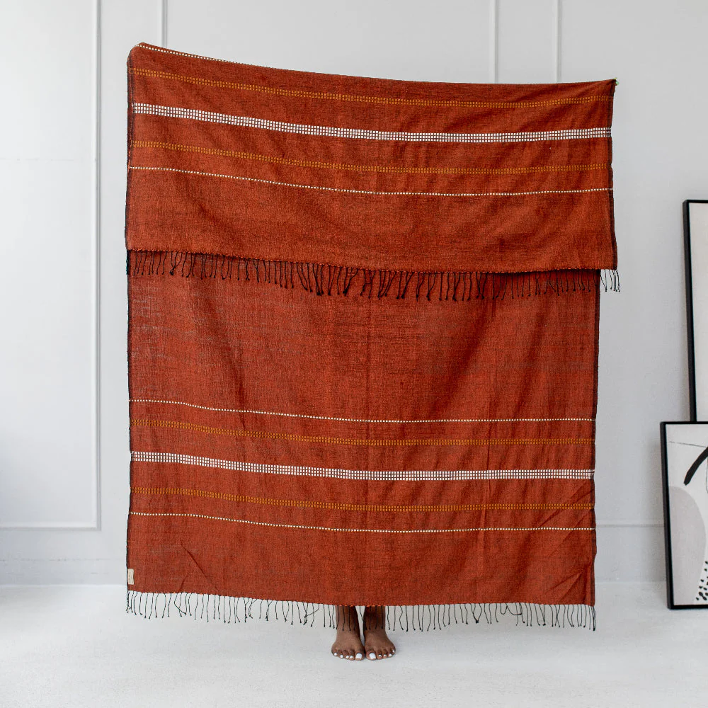 Zenach Handwoven Ethiopian Cotton Throw Blanket - Image 8