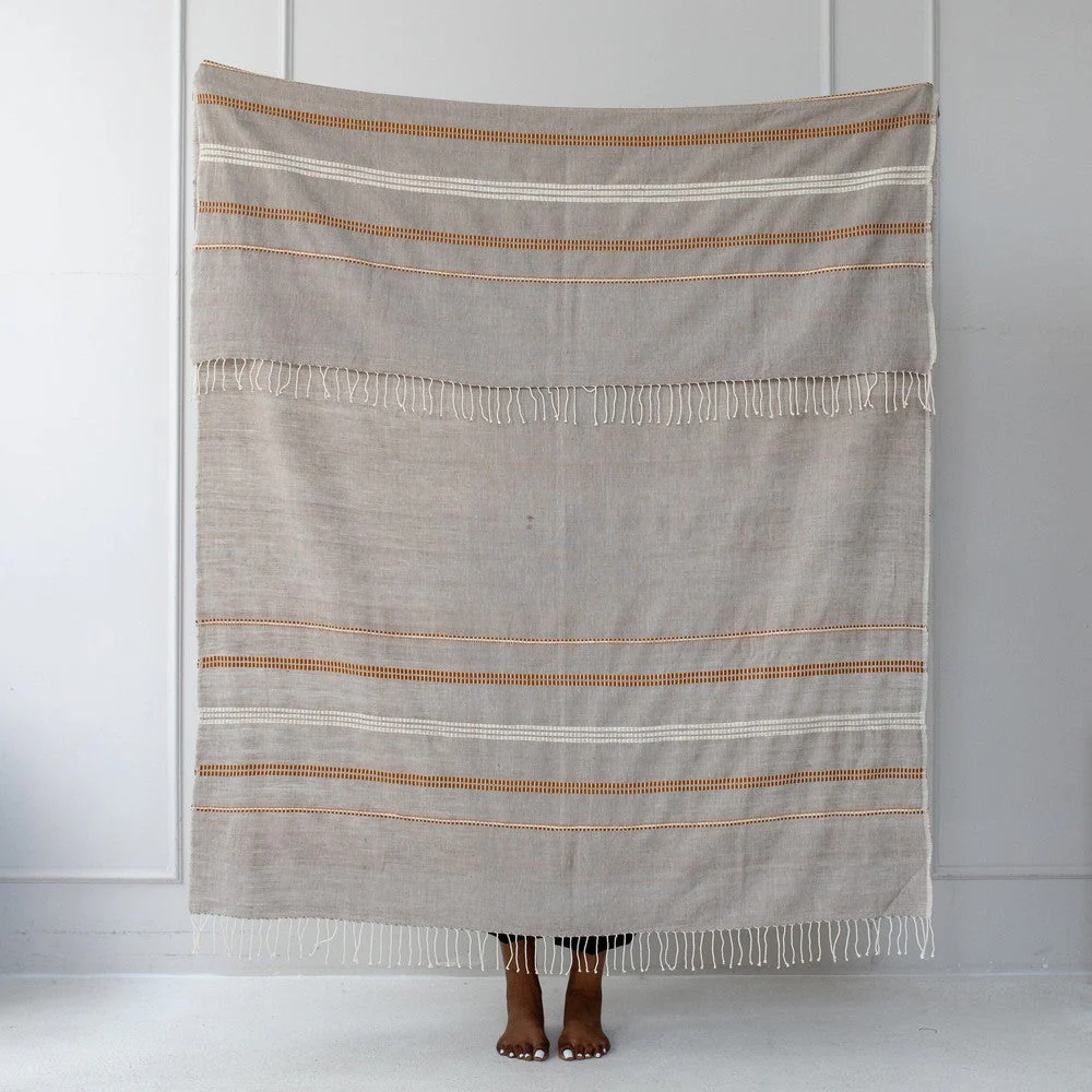 Zenach Handwoven Ethiopian Cotton Throw Blanket - Image 9