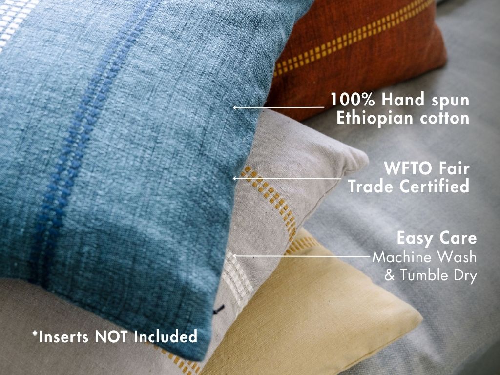 Zenach Handwoven Ethiopian Cotton Throw Pillow Cover - Image 2