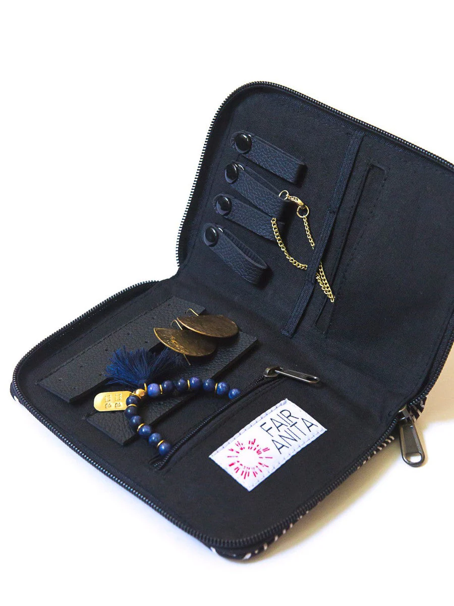 Zip Folder Jewelry Travel Organizer Case - Diamonds - Image 2